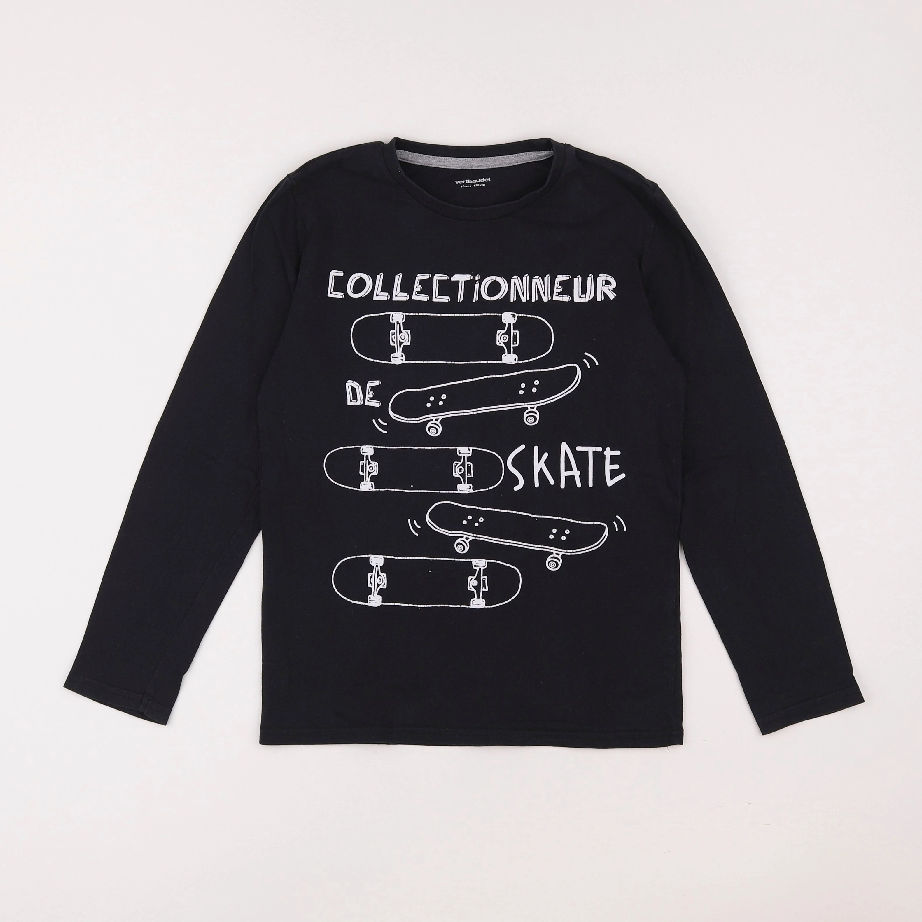 Vertbaudet - tee-shirt noir - 10 ans