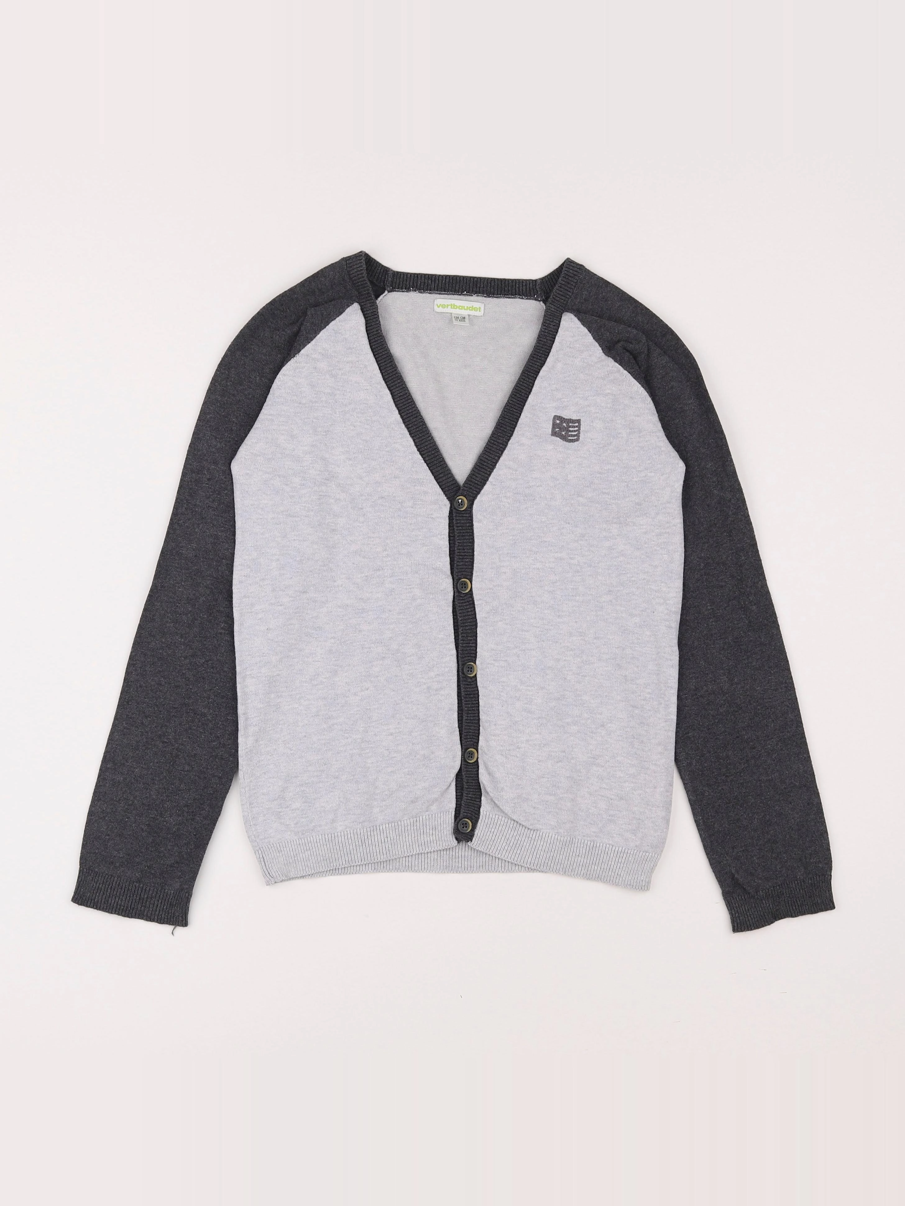 Vertbaudet - gilet gris - 10 ans
