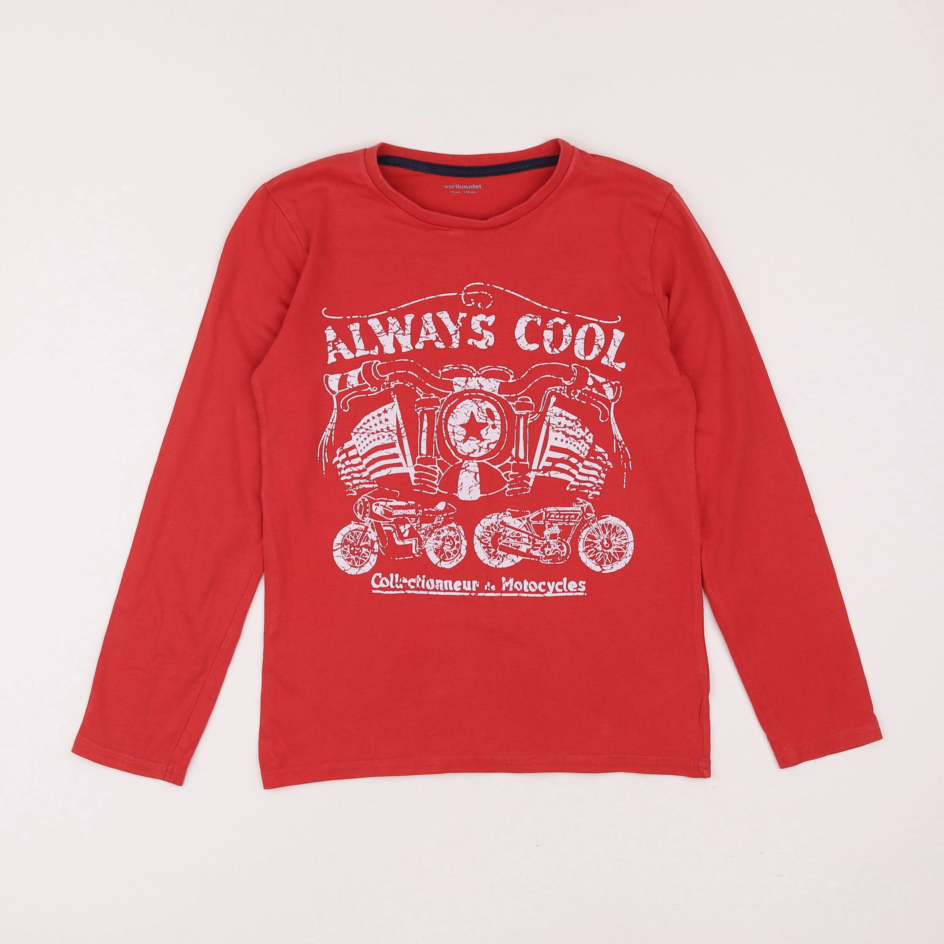 Vertbaudet - tee-shirt rouge - 10 ans