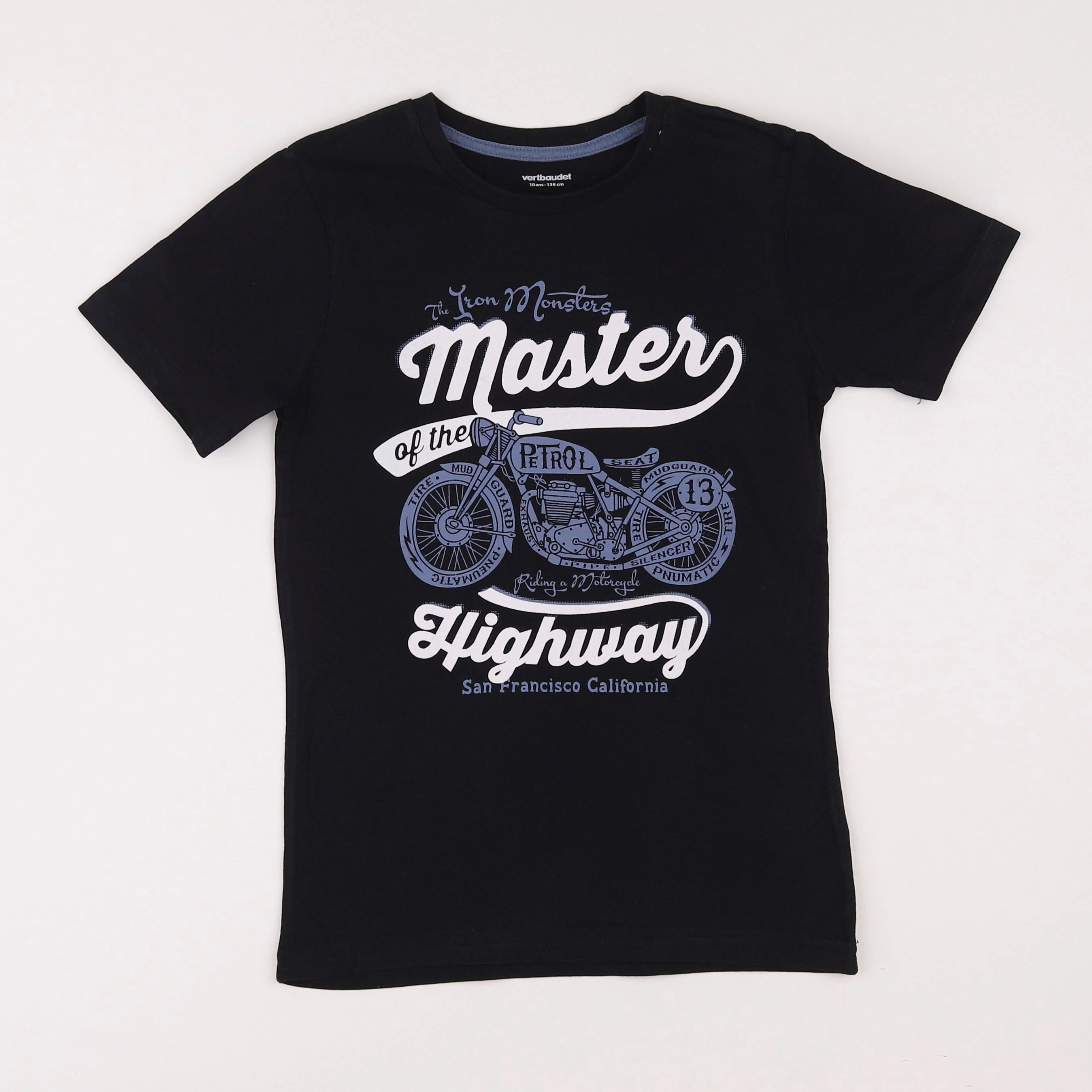 Vertbaudet - tee-shirt noir - 10 ans