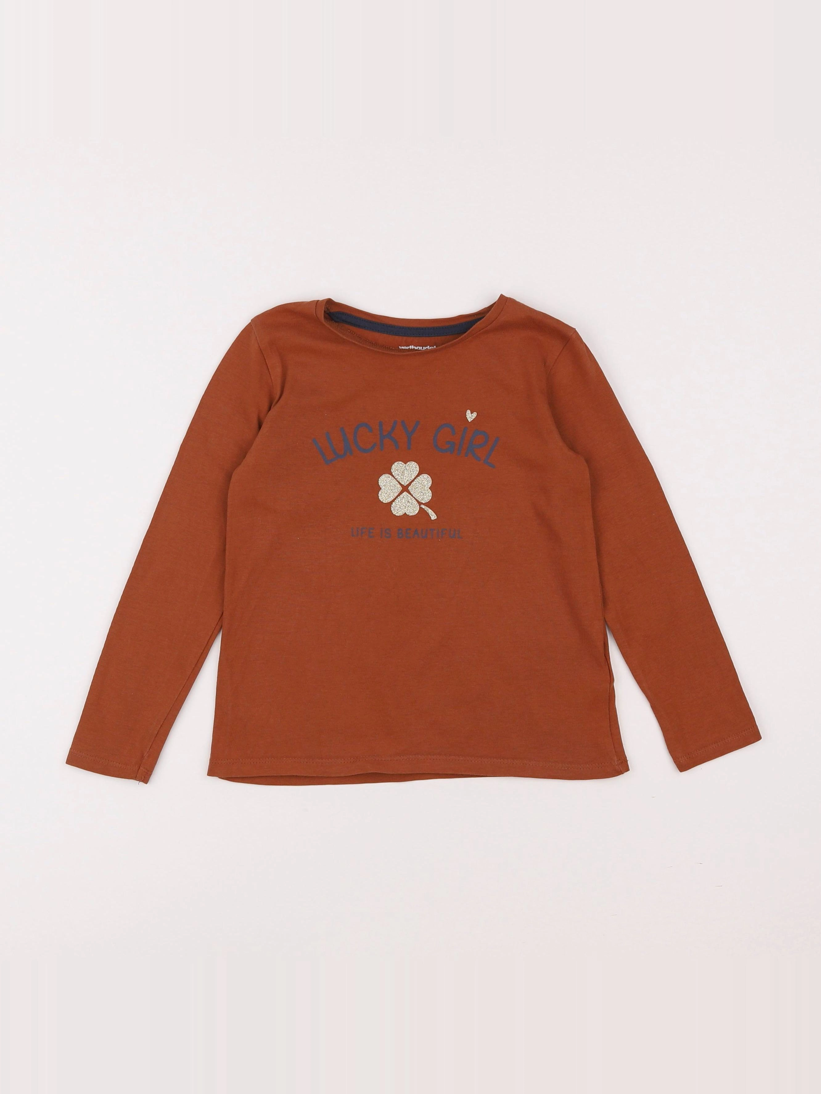Vertbaudet - tee-shirt marron - 4 ans