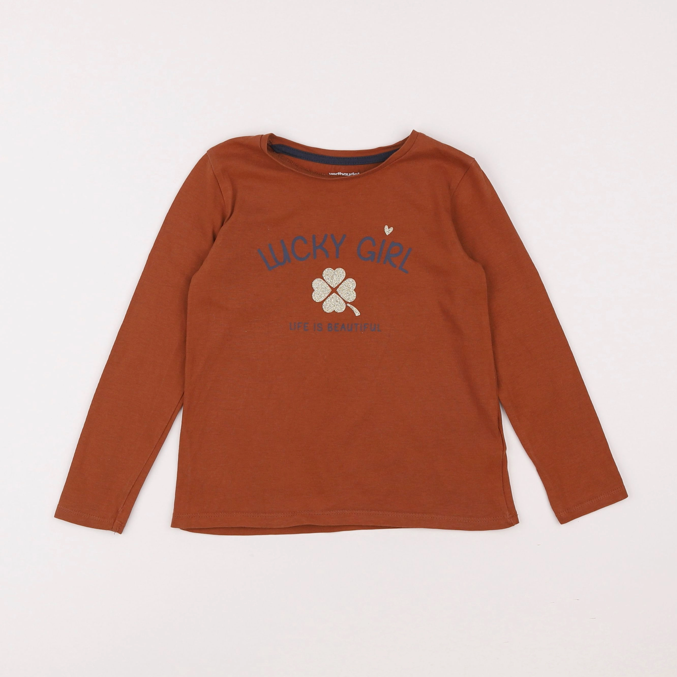 Vertbaudet - tee-shirt marron - 4 ans