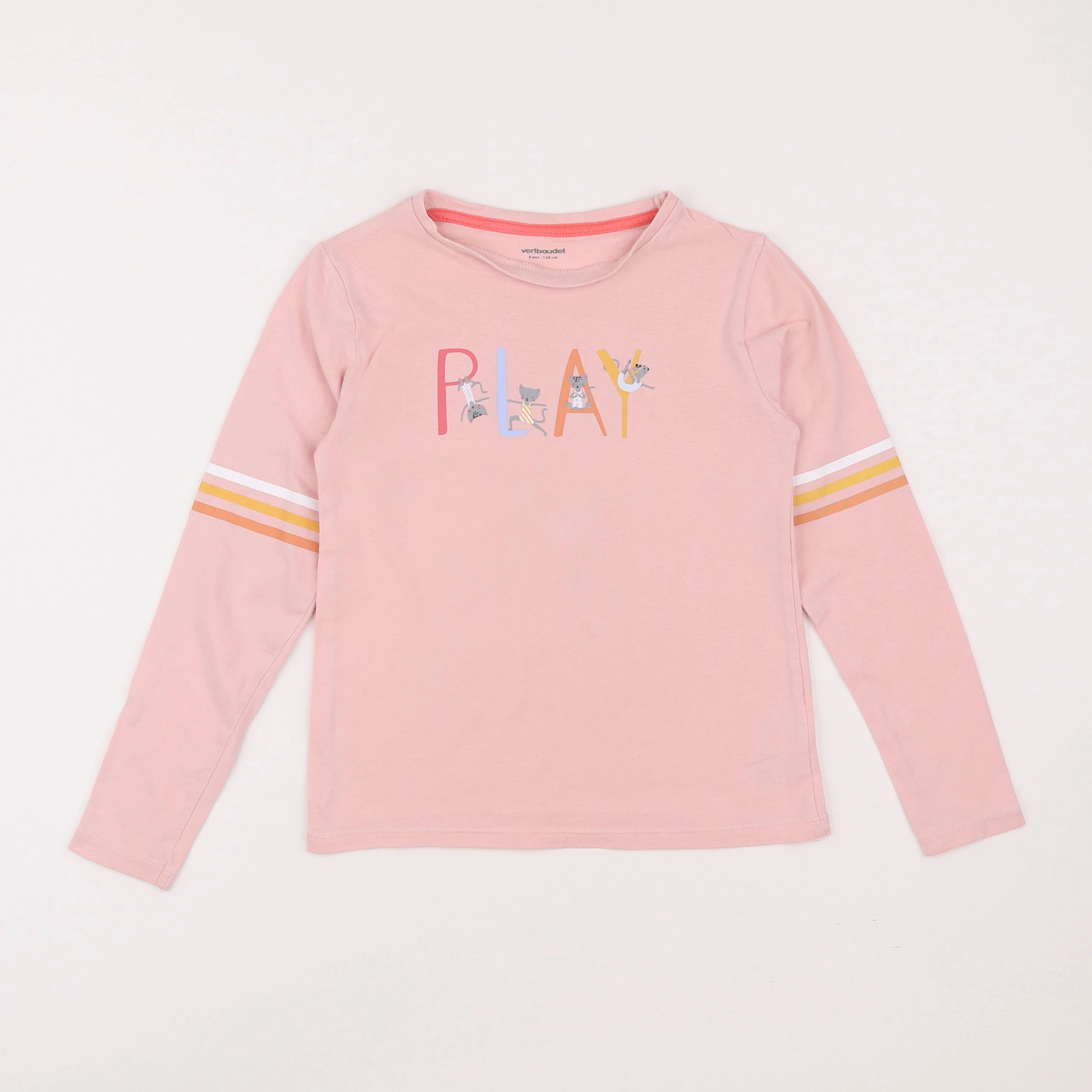 Vertbaudet - tee-shirt rose - 8 ans