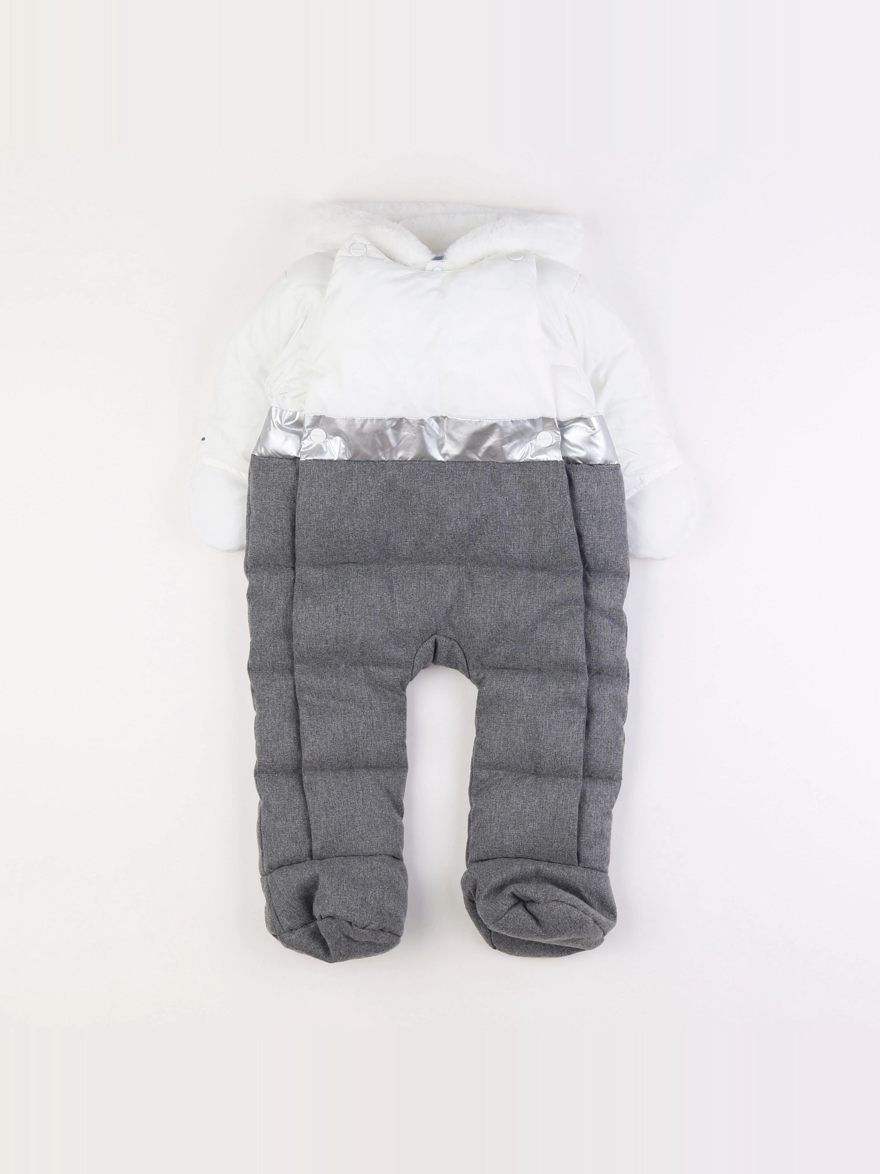 Jacadi - combi-pilote gris, blanc - 12 mois