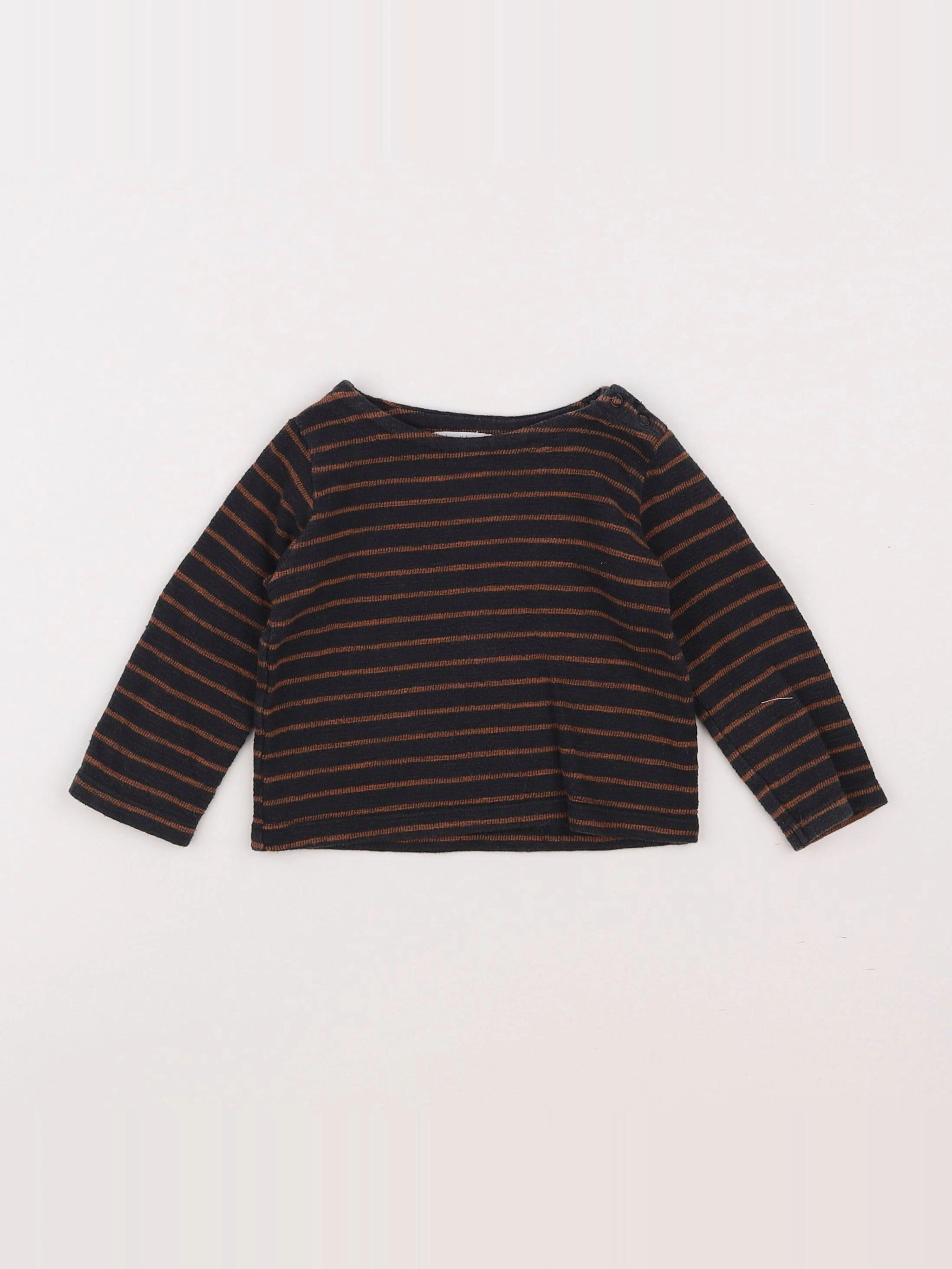 Boutchou - tee-shirt gris, marron - 9 mois