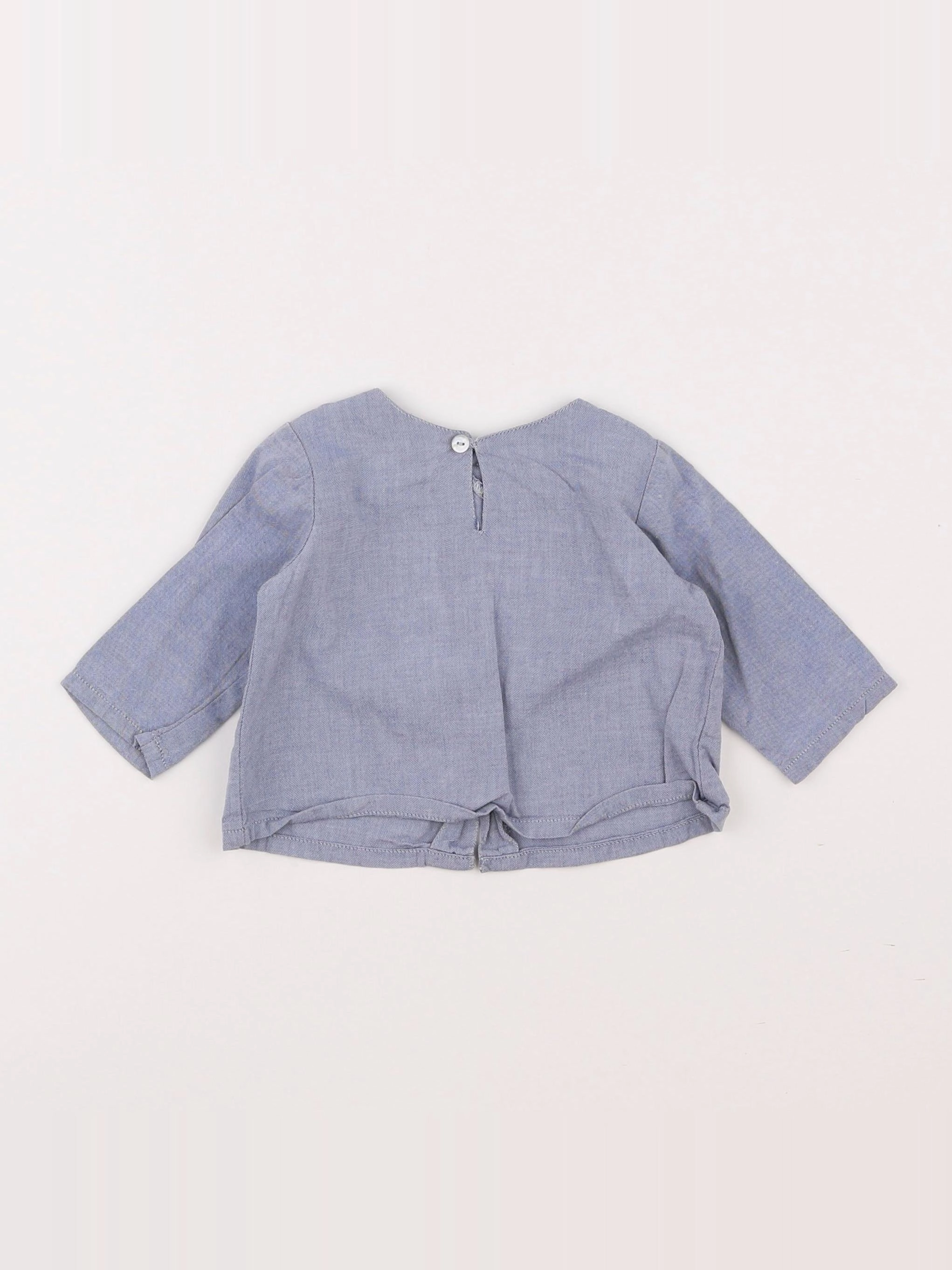 Louis et Victorie - blouse bleu - 3 mois