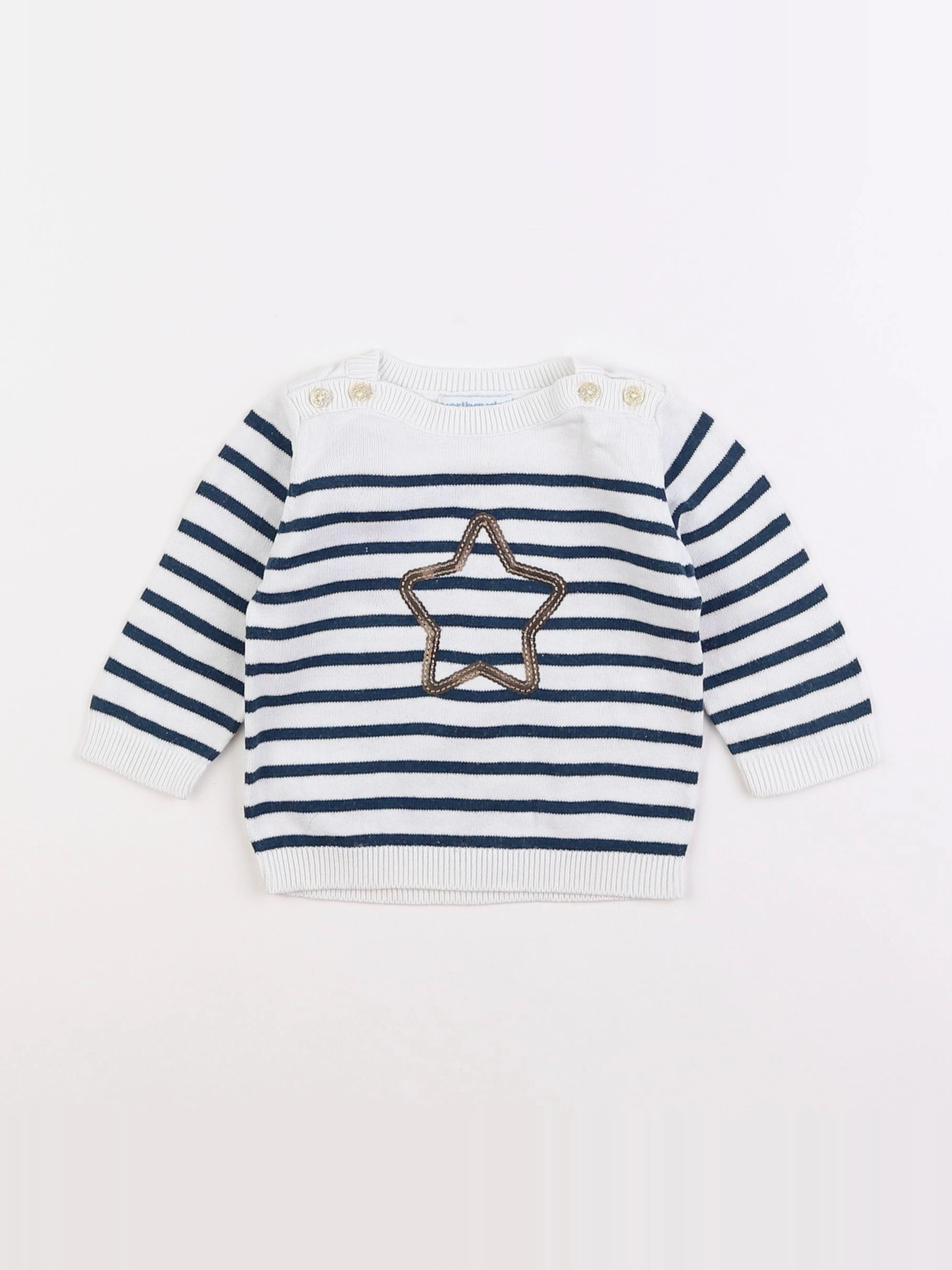 Vertbaudet - pull bleu - 6 mois