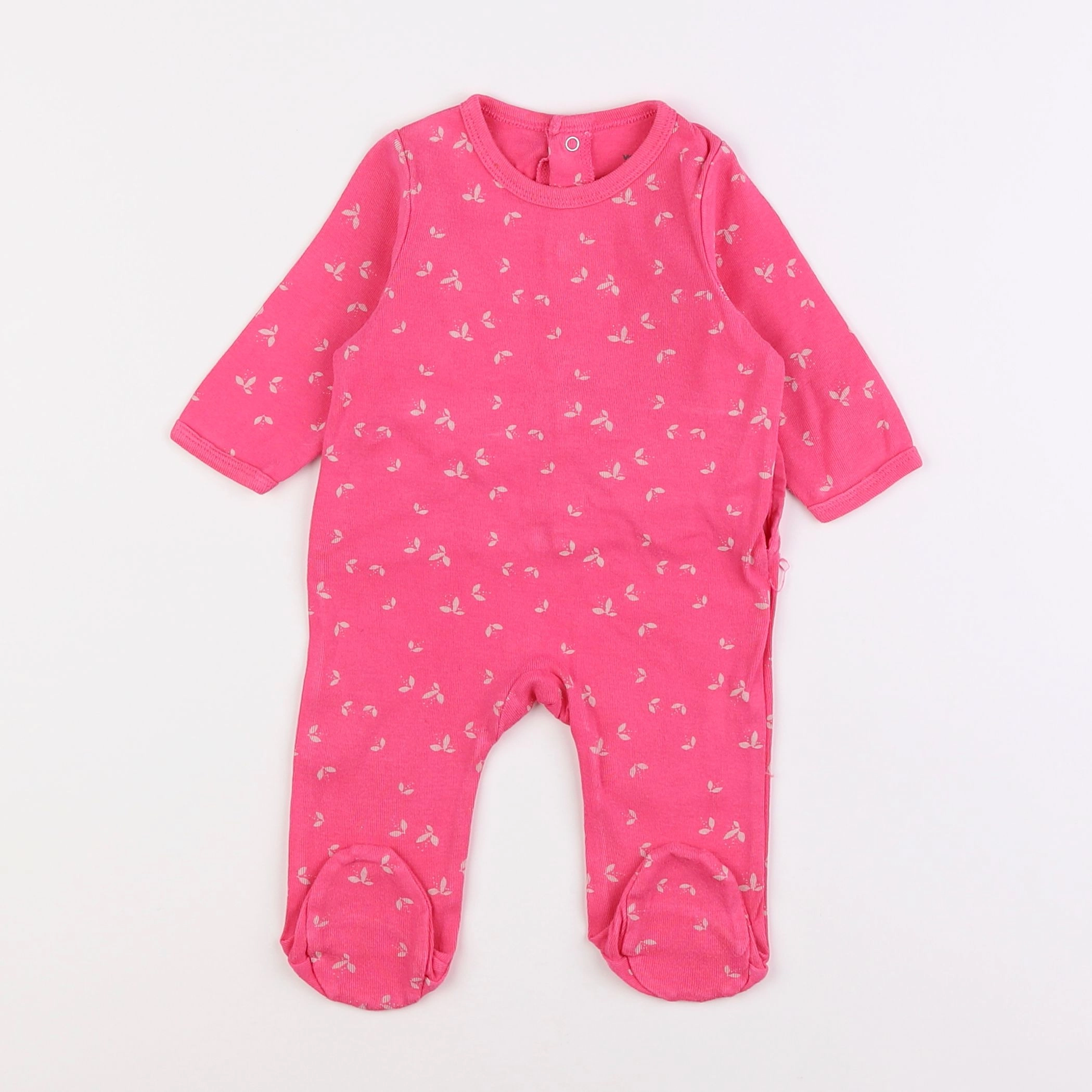 Vertbaudet - pyjama coton rose - 3 mois