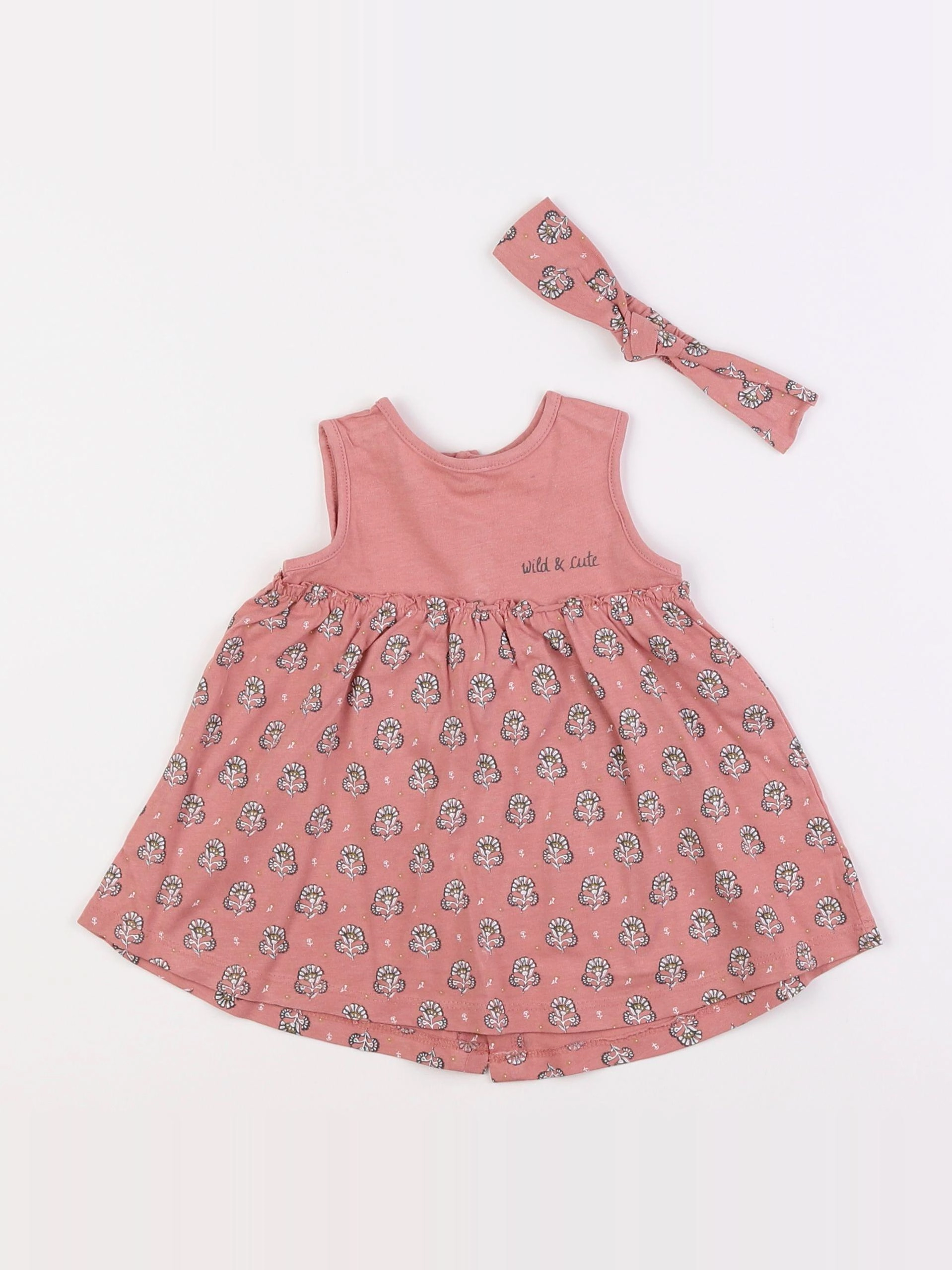 Vertbaudet - robe rose - 3 mois