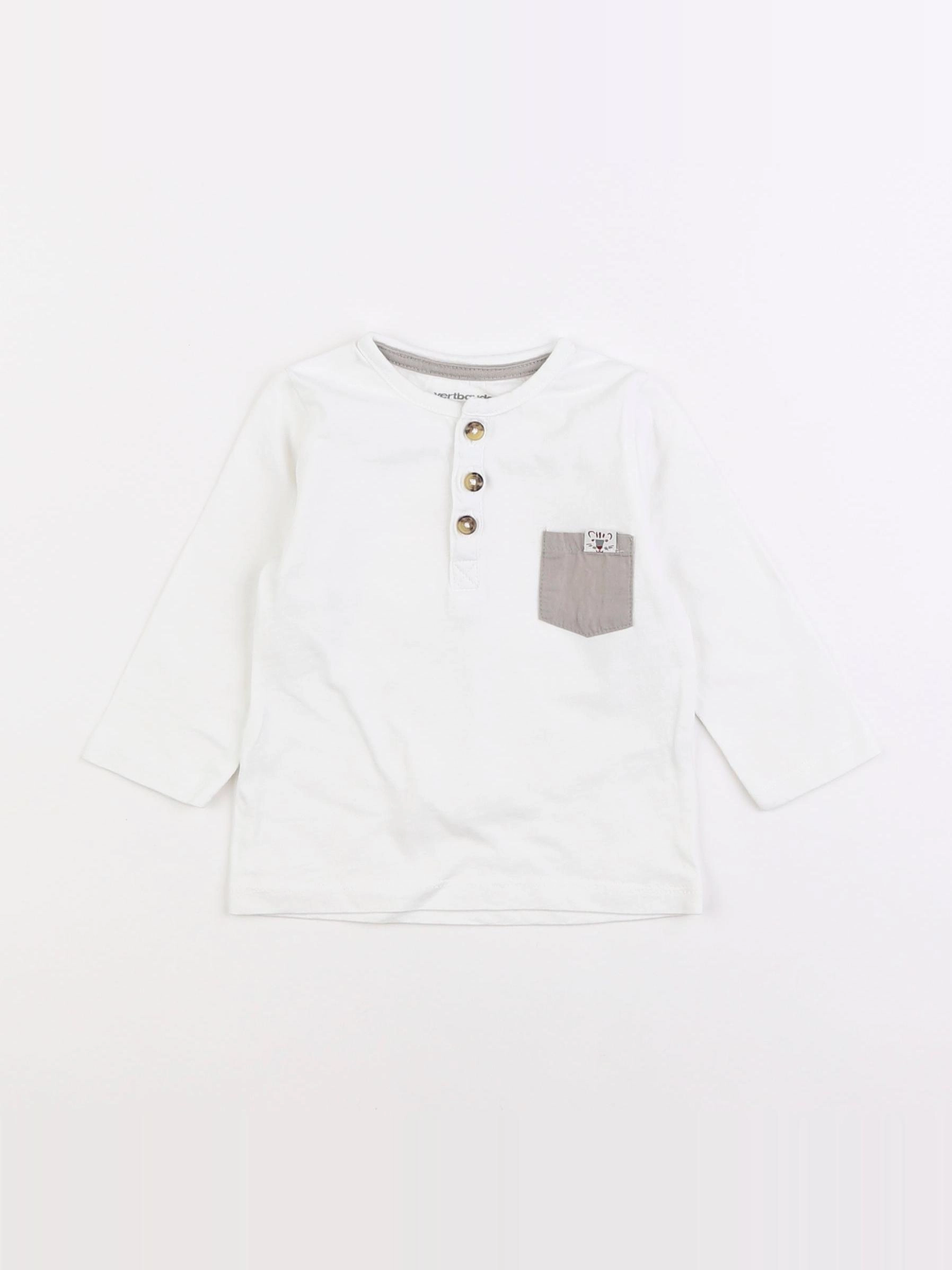 Vertbaudet - tee-shirt blanc - 6 mois