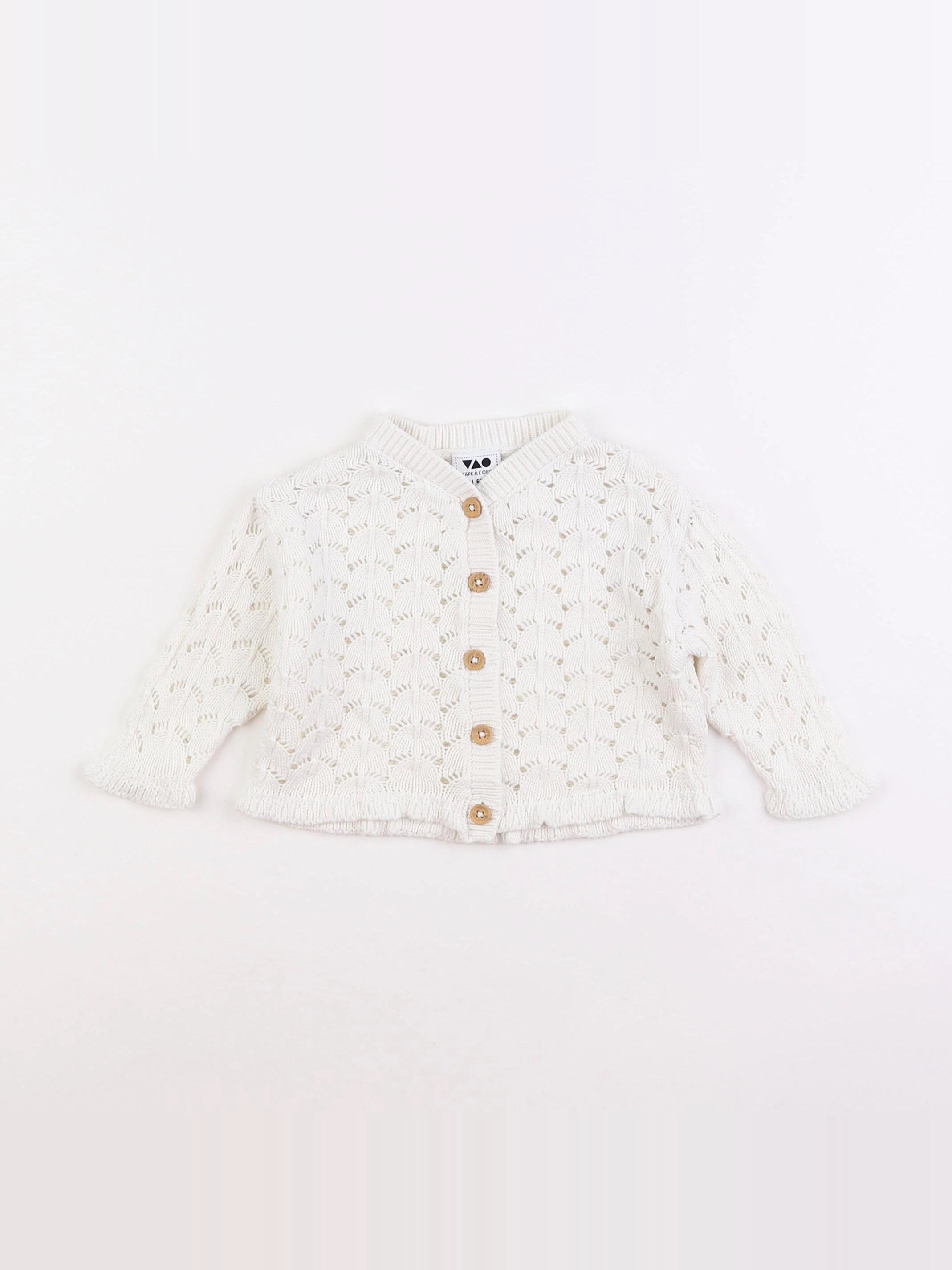 Tape à l'oeil - gilet blanc - 6 mois