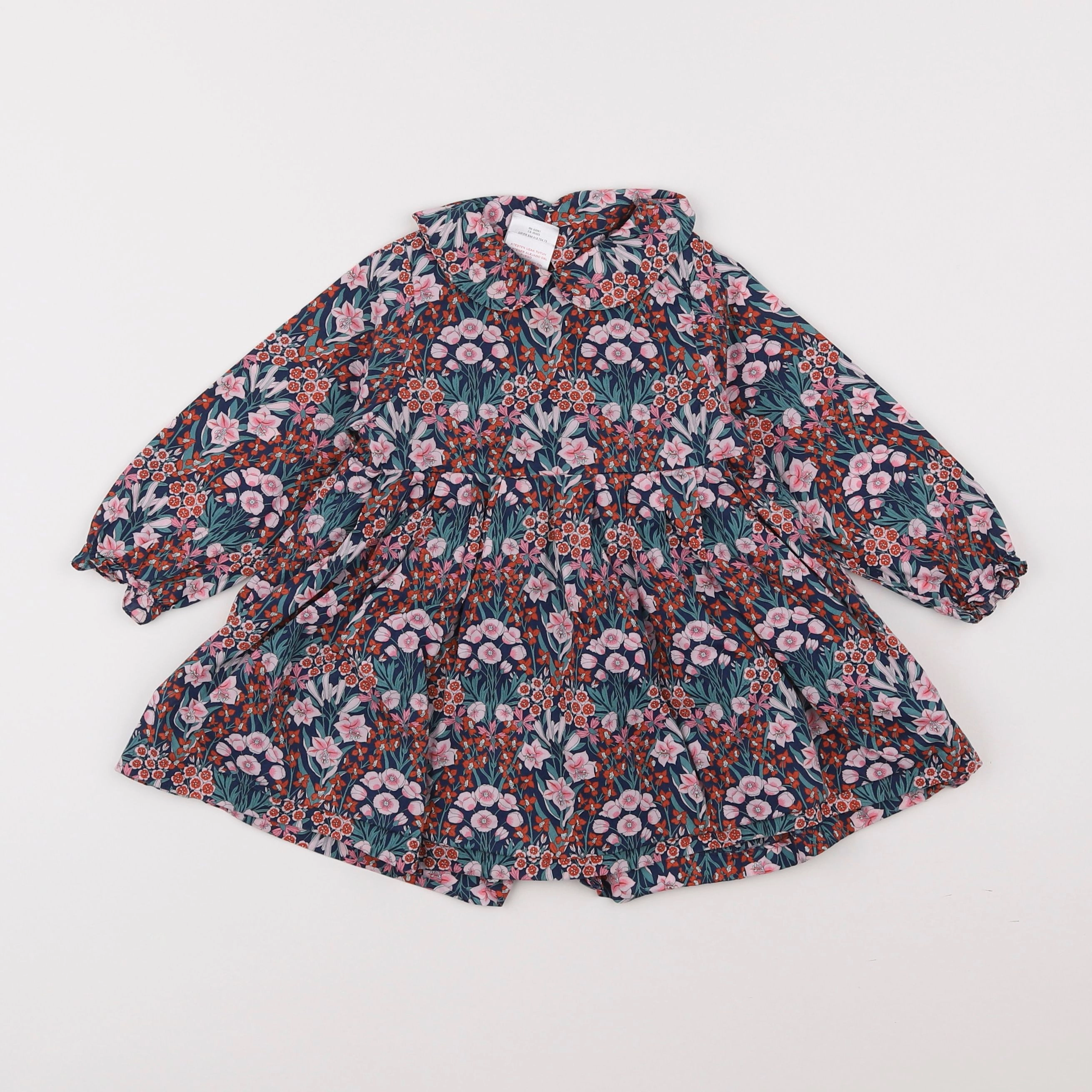 Jacadi - robe liberty multicolore - 18 mois