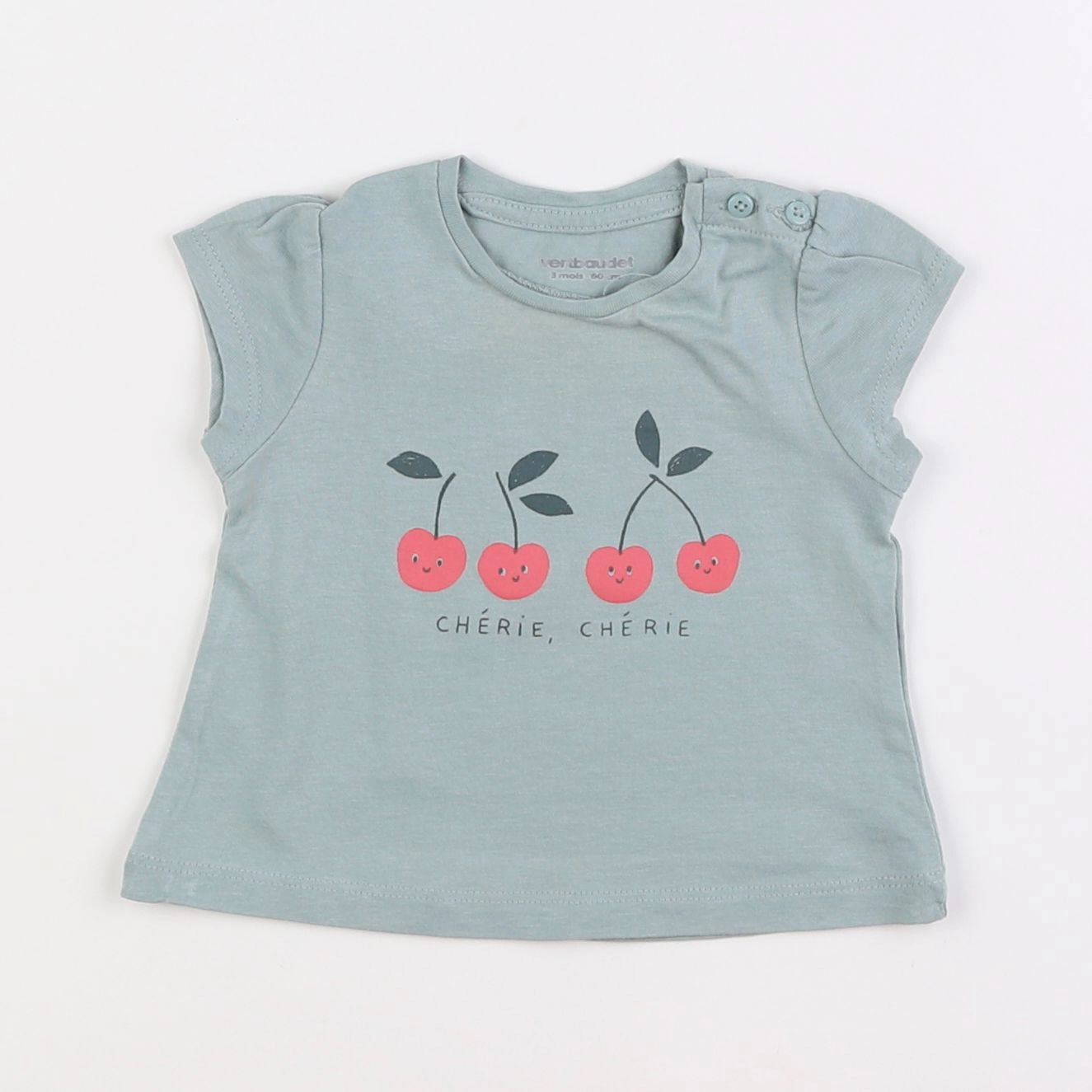 Vertbaudet - tee-shirt vert - 3 mois
