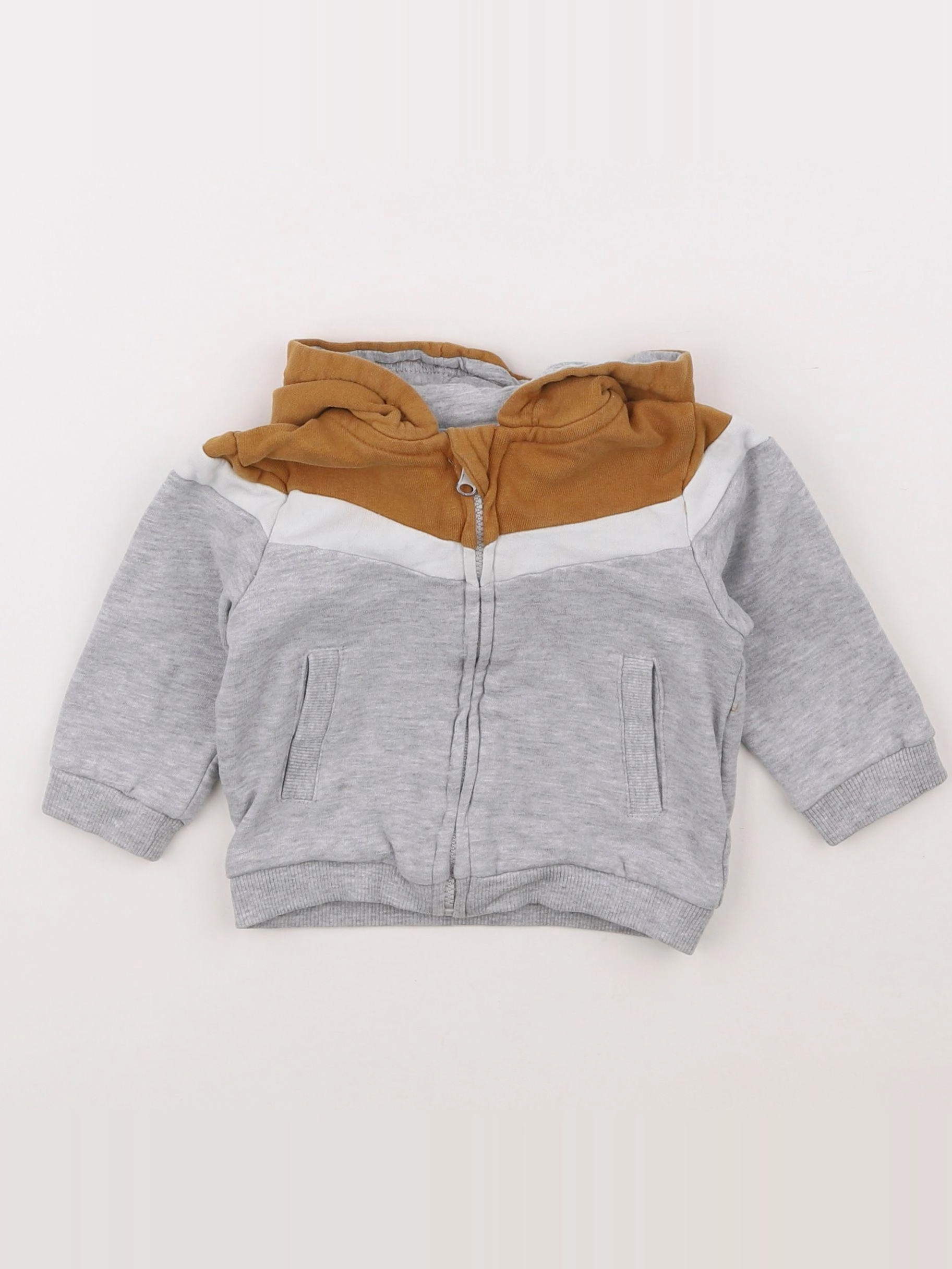 Vertbaudet - sweat gris - 9 mois