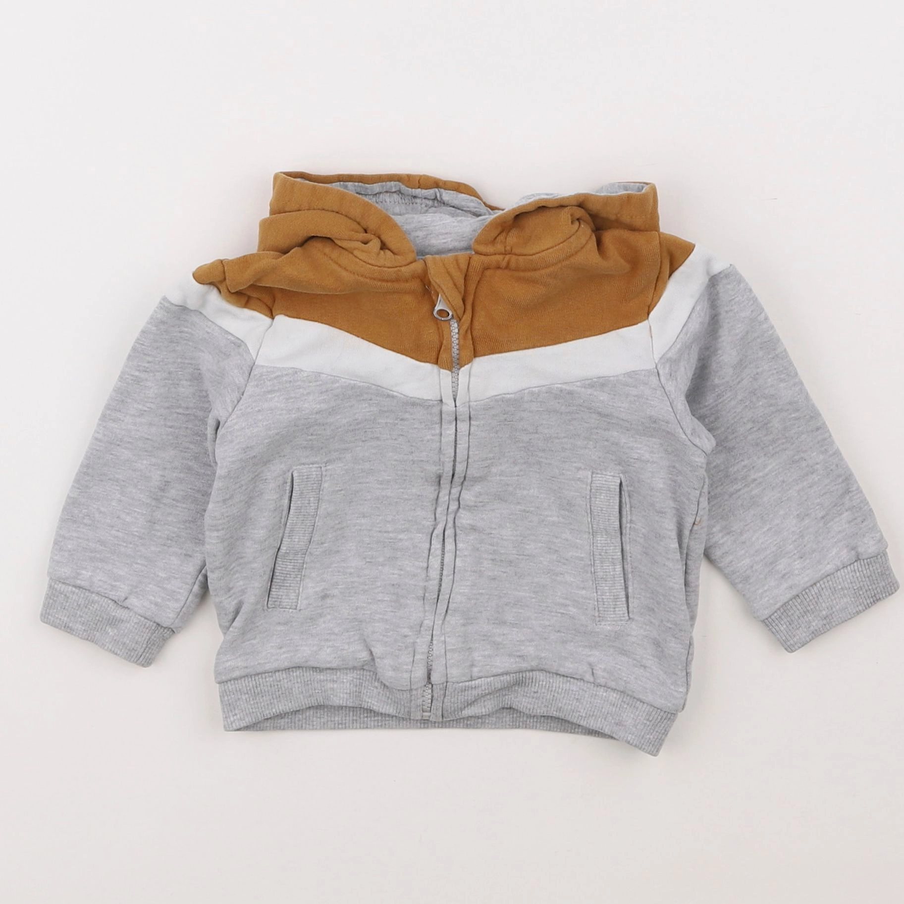 Vertbaudet - sweat gris - 9 mois