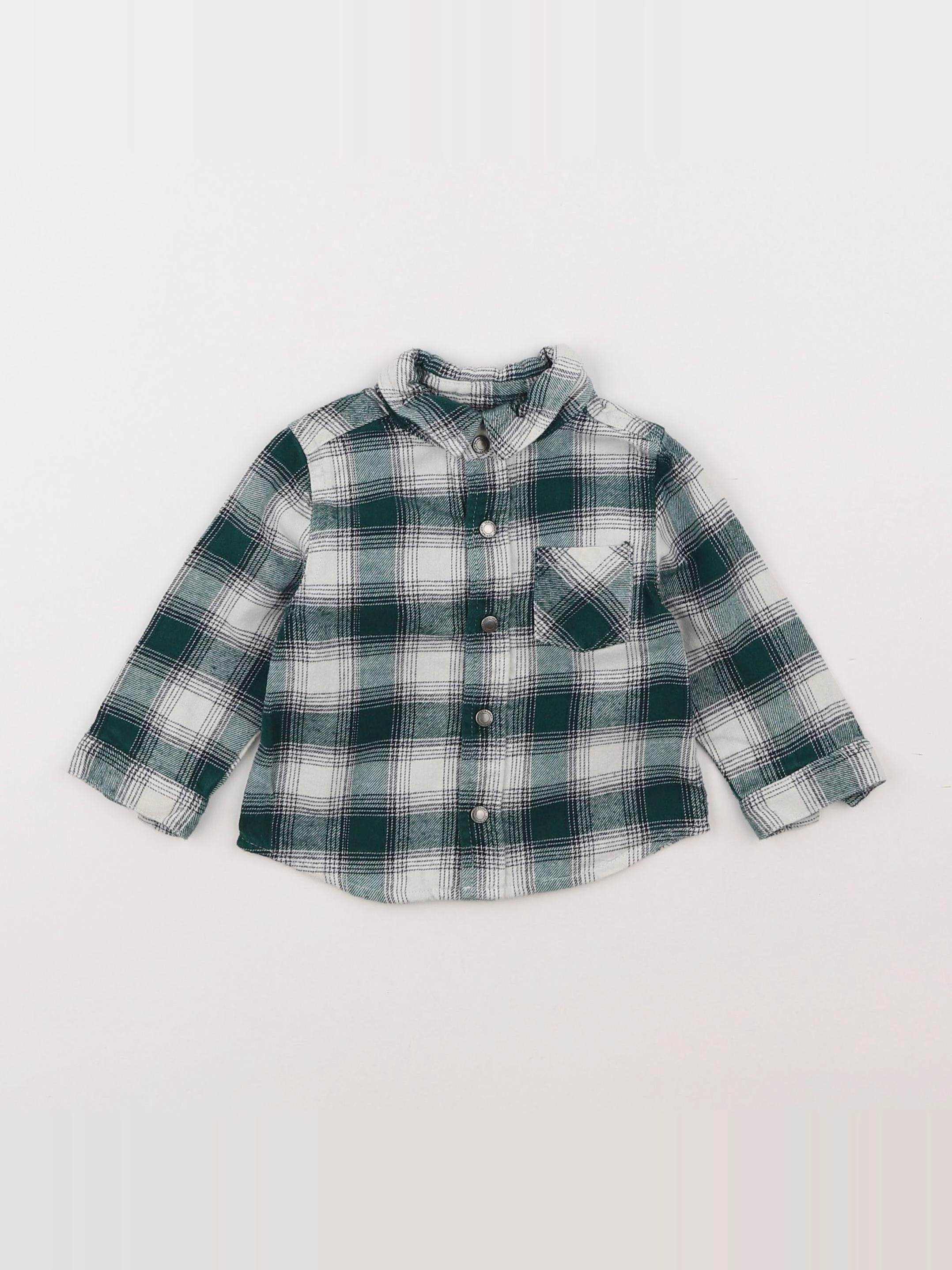 Vertbaudet - chemise vert - 9 mois