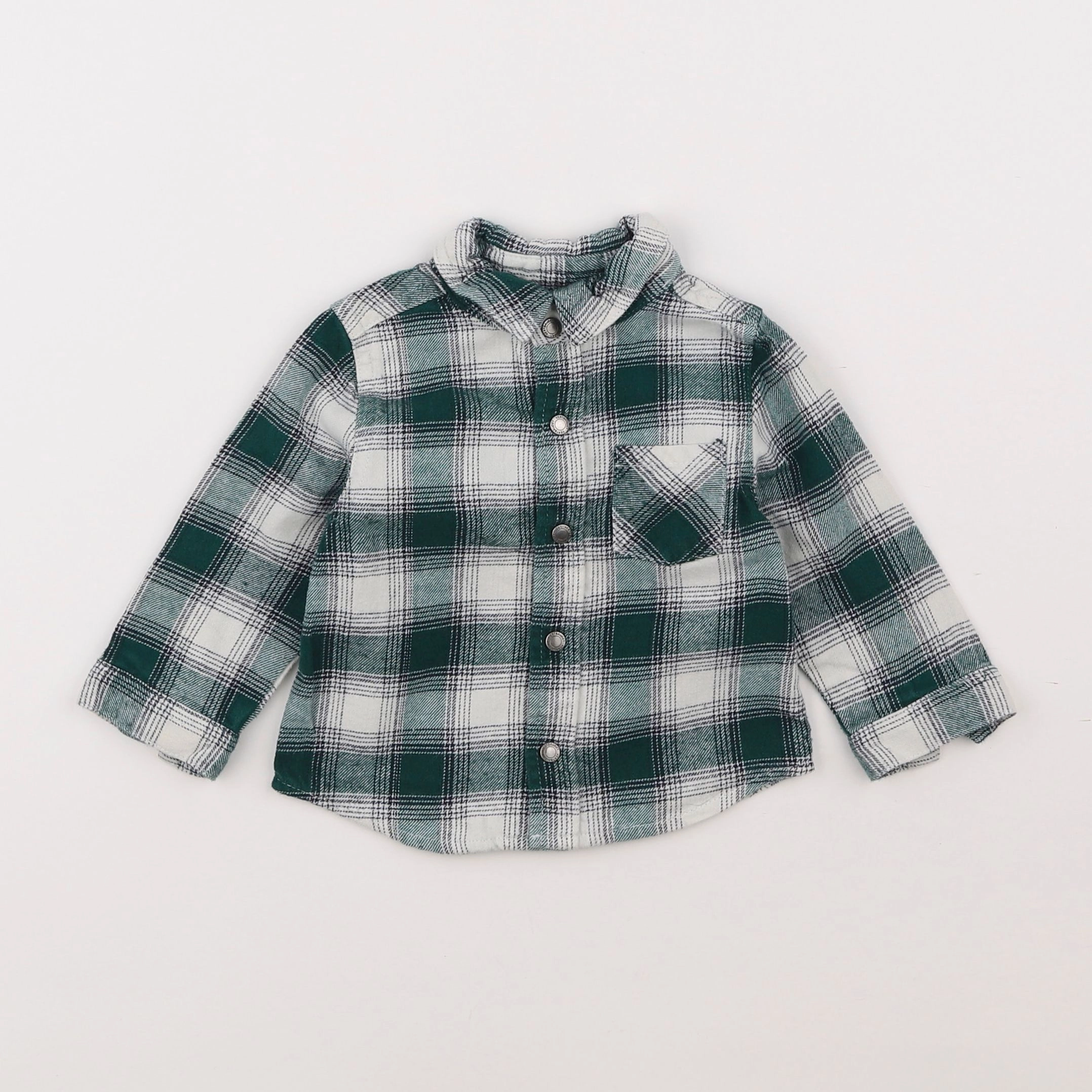 Vertbaudet - chemise vert - 9 mois