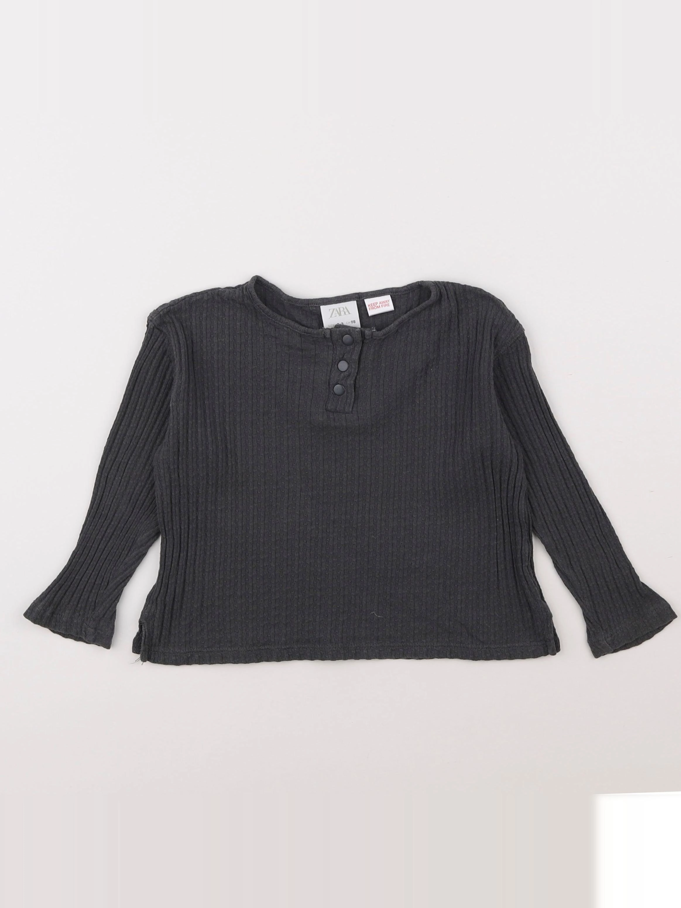 Zara - tee-shirt gris - 2/3 ans