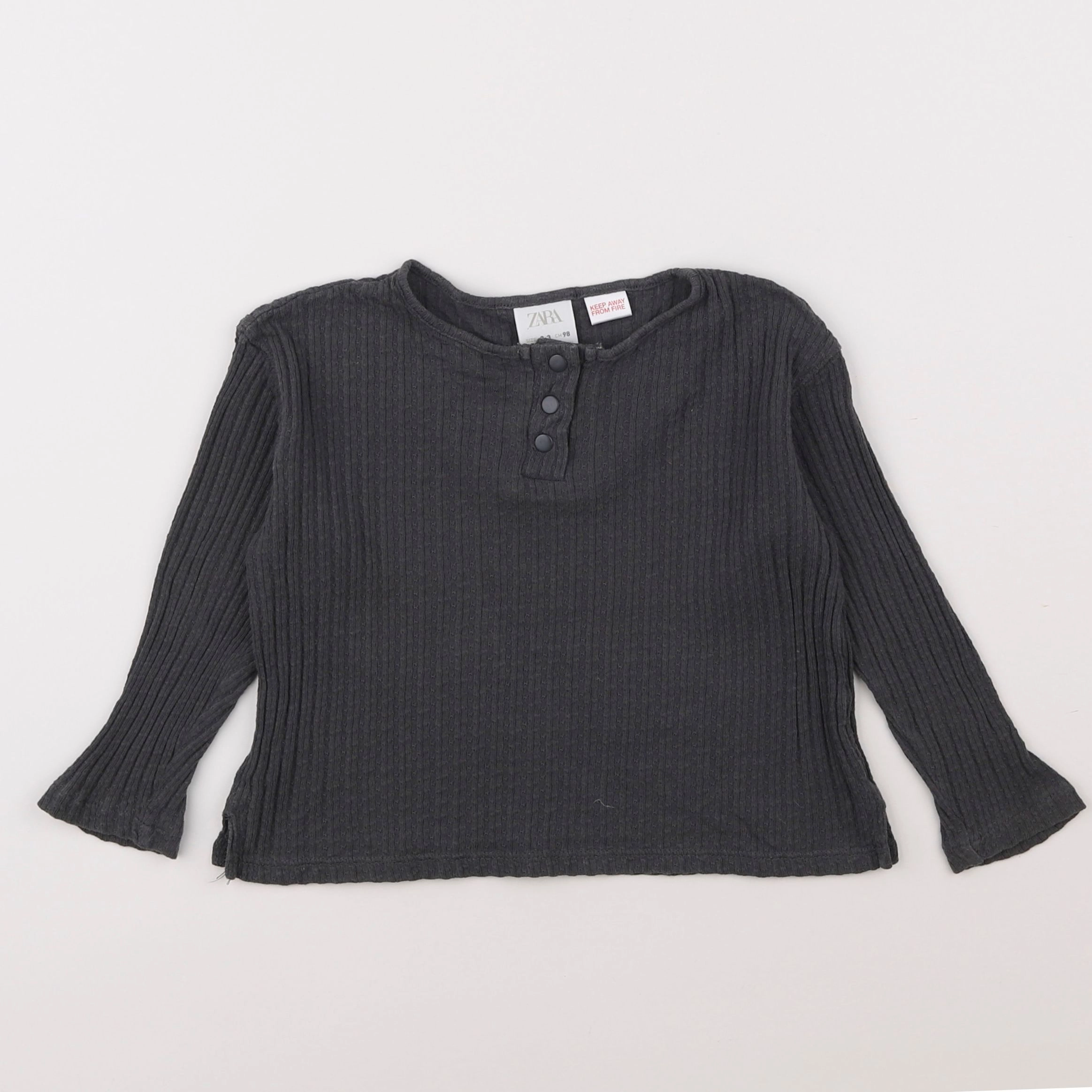 Zara - tee-shirt gris - 2/3 ans
