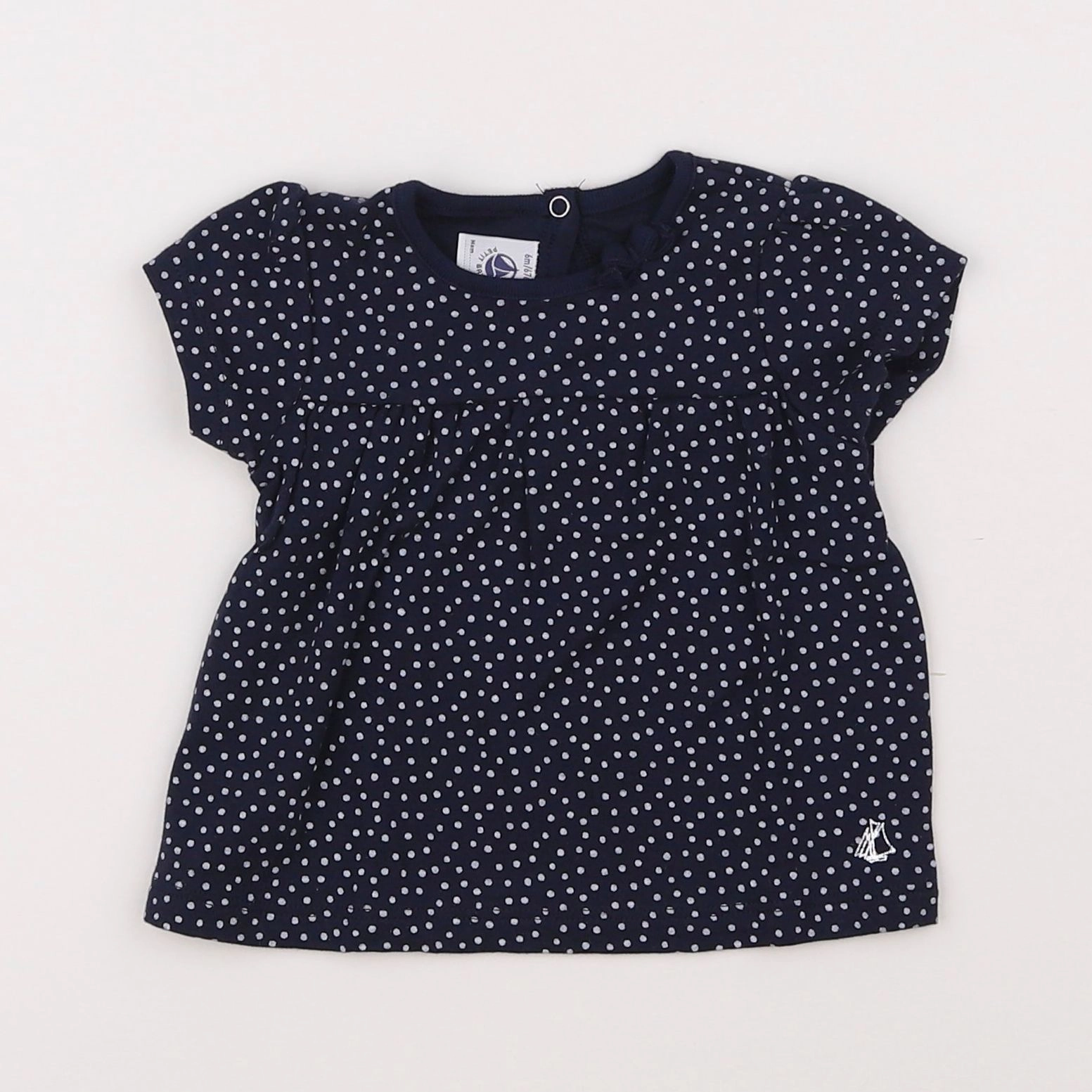 Petit Bateau - tee-shirt bleu - 6 mois