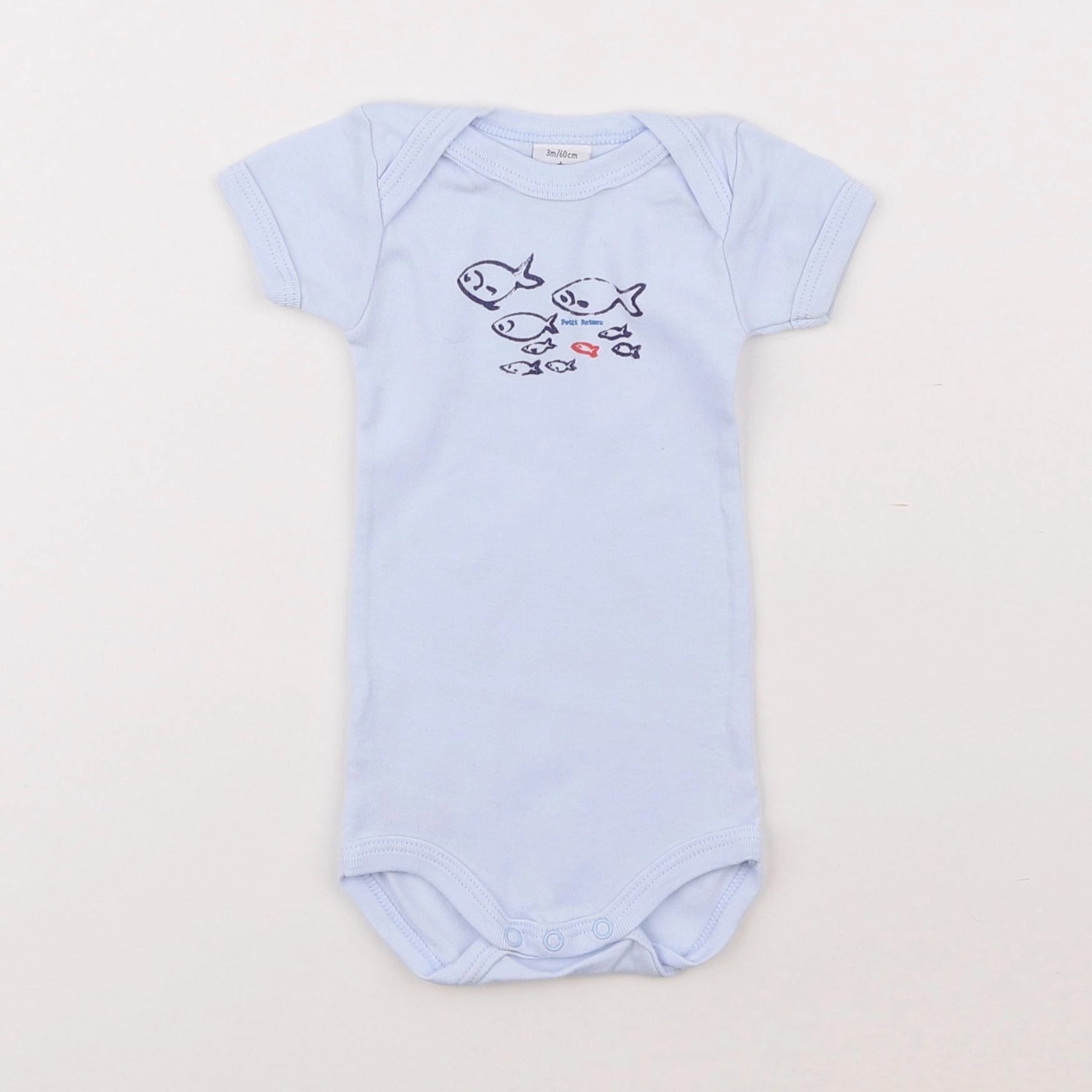 Petit Bateau - body bleu - 3 mois