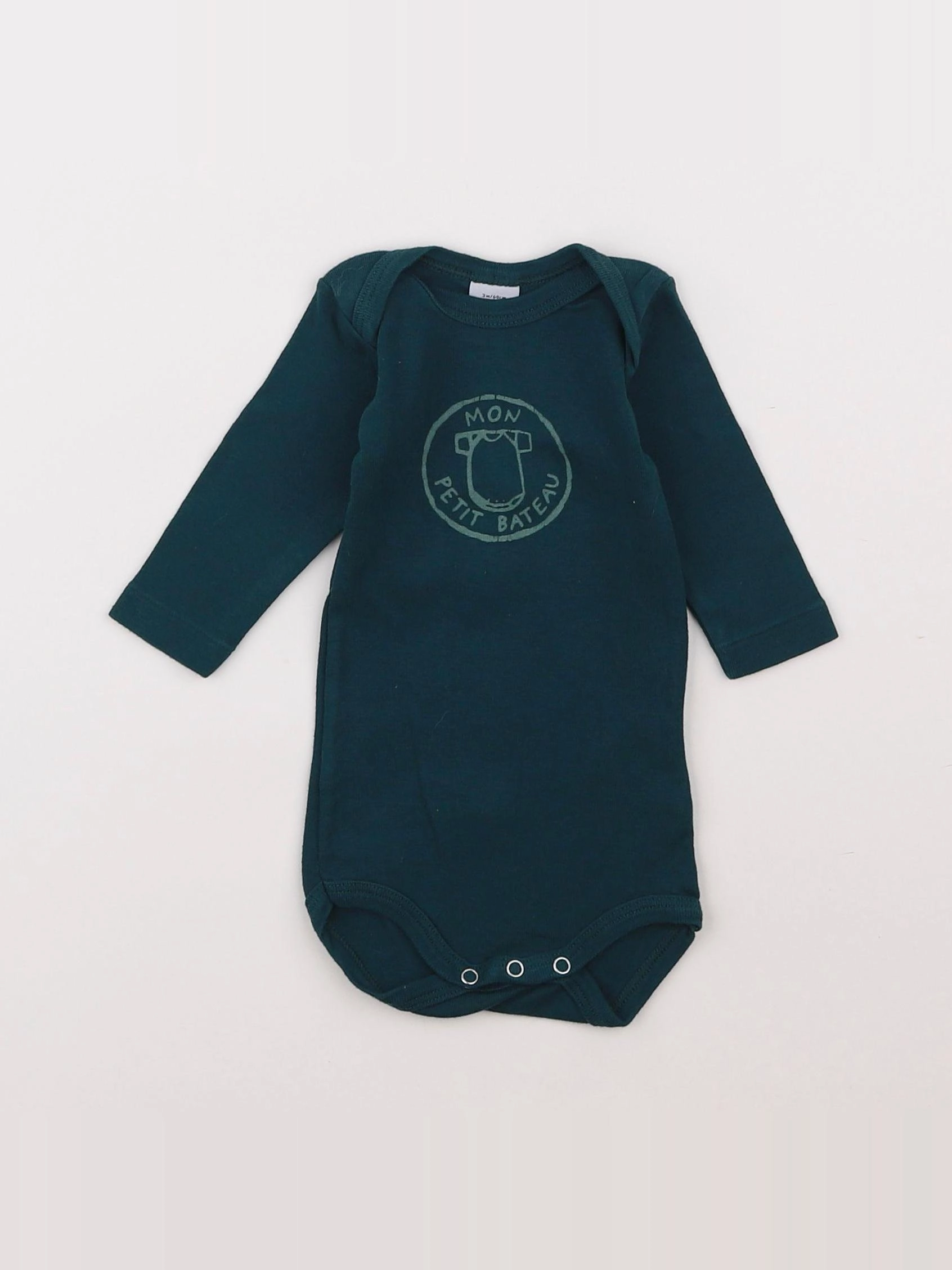 Petit Bateau - body vert - 3 mois