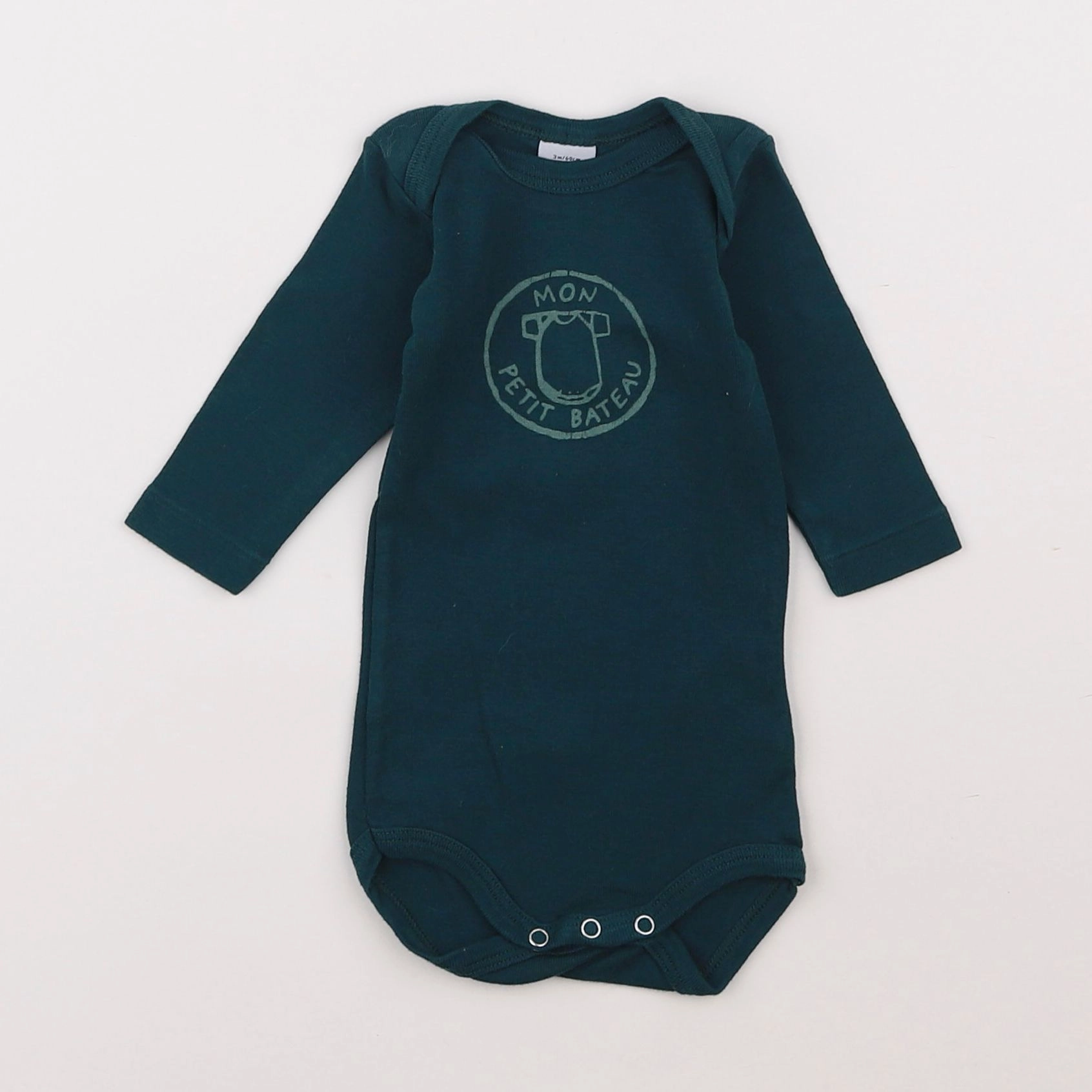 Petit Bateau - body vert - 3 mois