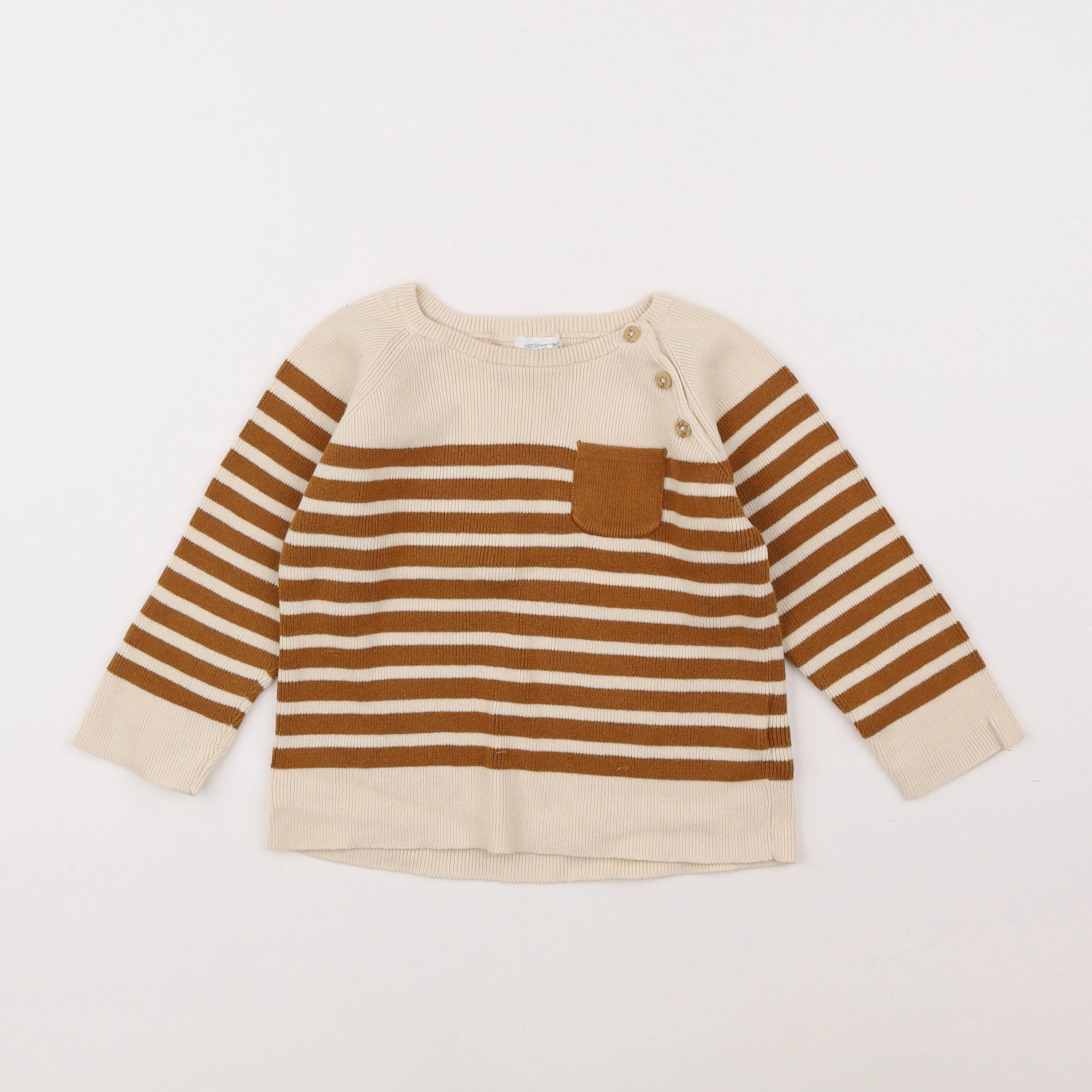 Vertbaudet - pull beige, marron - 2 ans