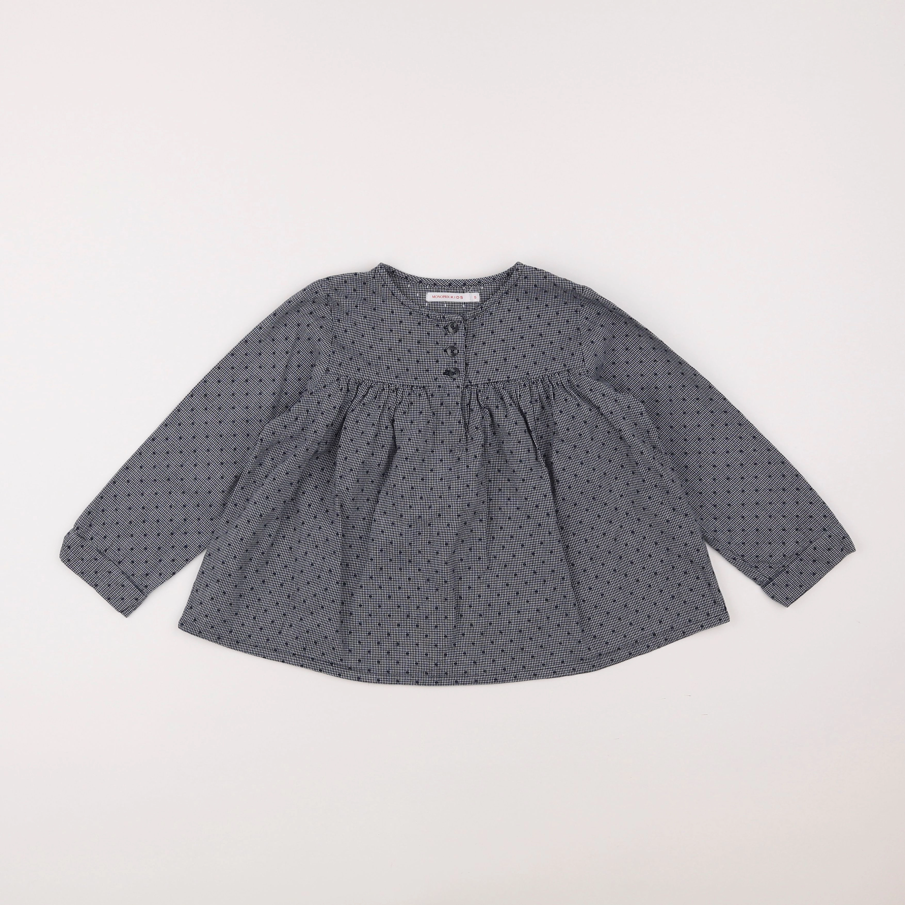 Monoprix - blouse bleu - 5 ans