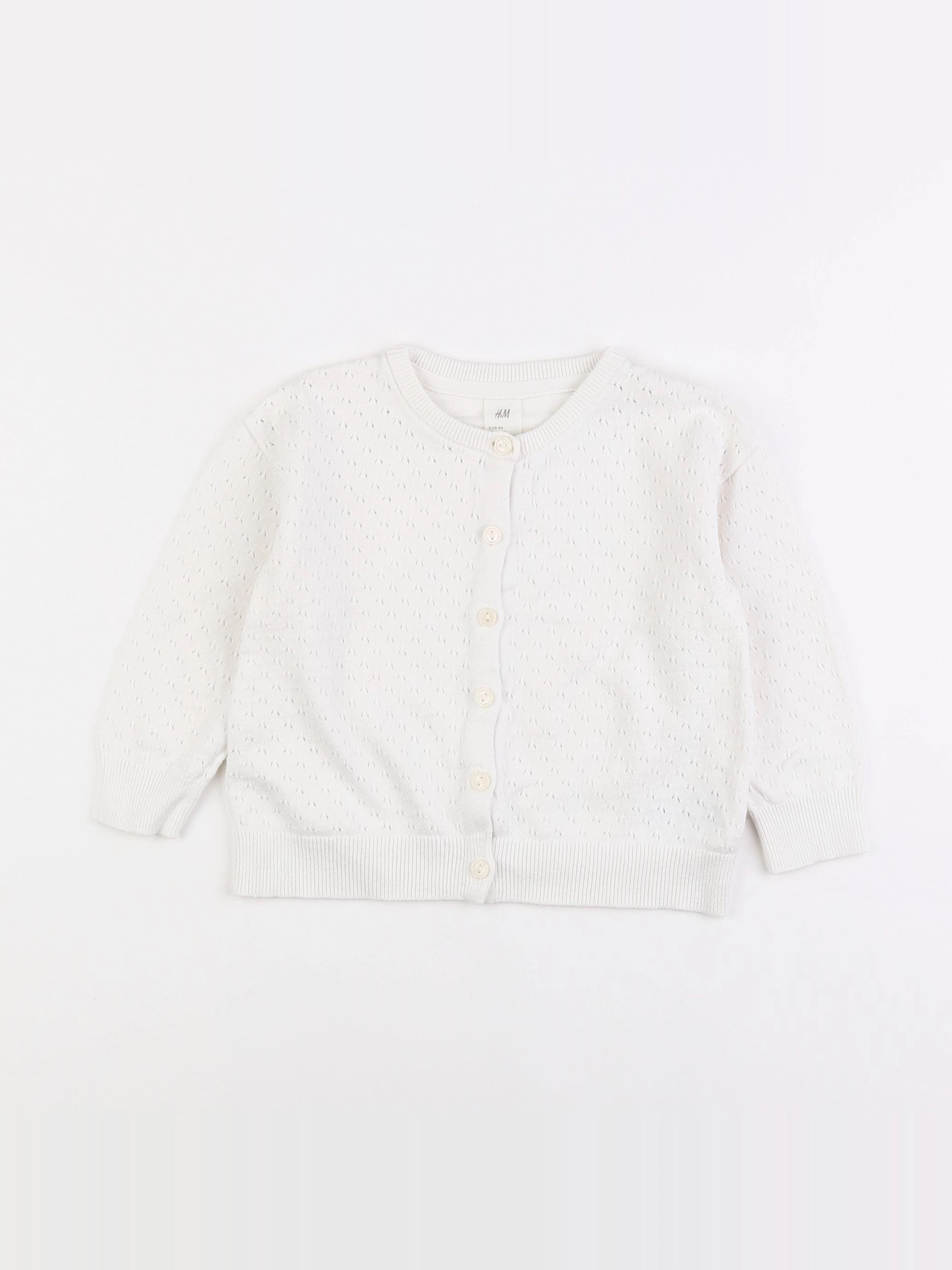 H&M - gilet blanc - 12/18 mois