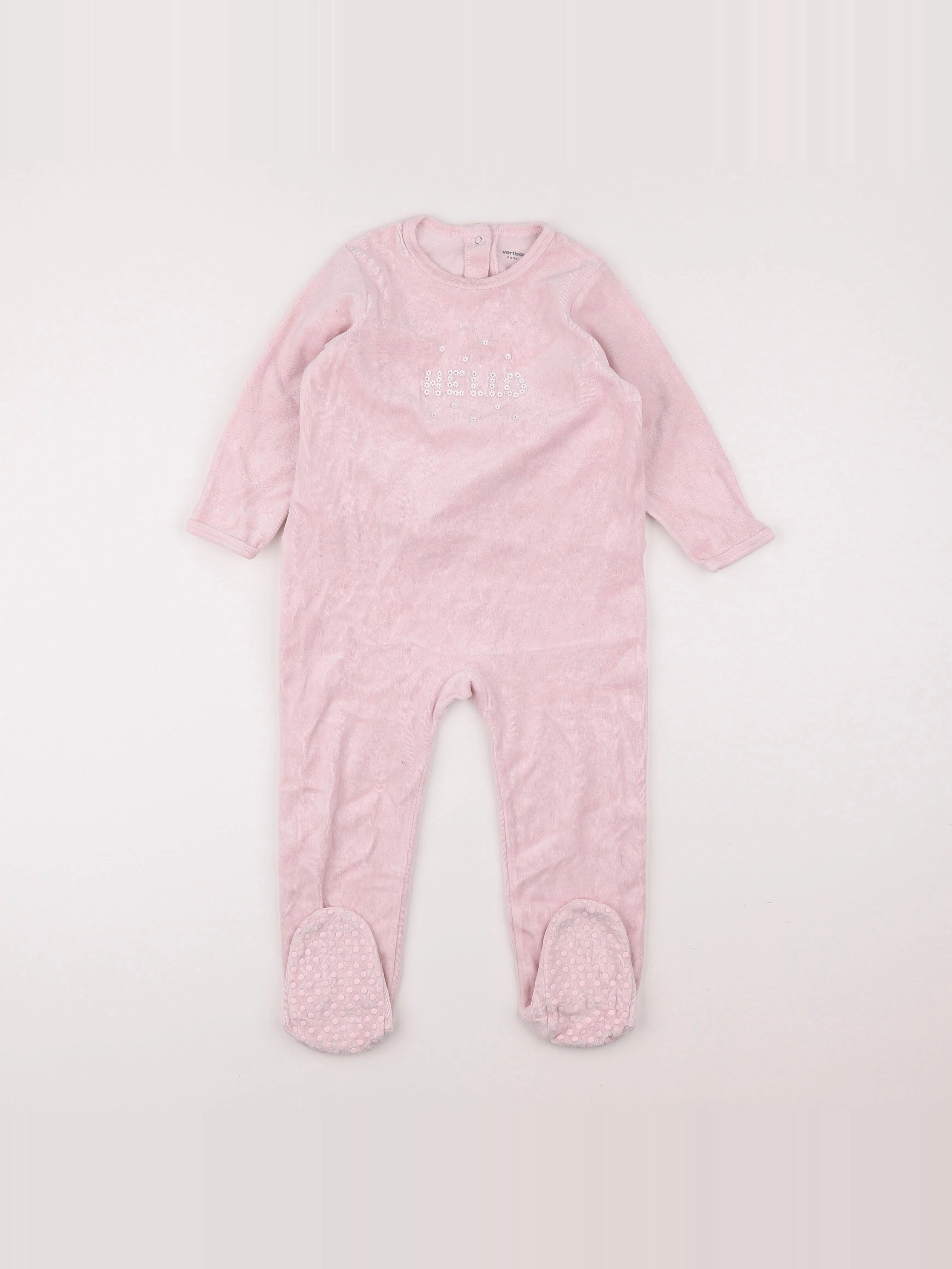 Vertbaudet - pyjama velours rose - 3 ans