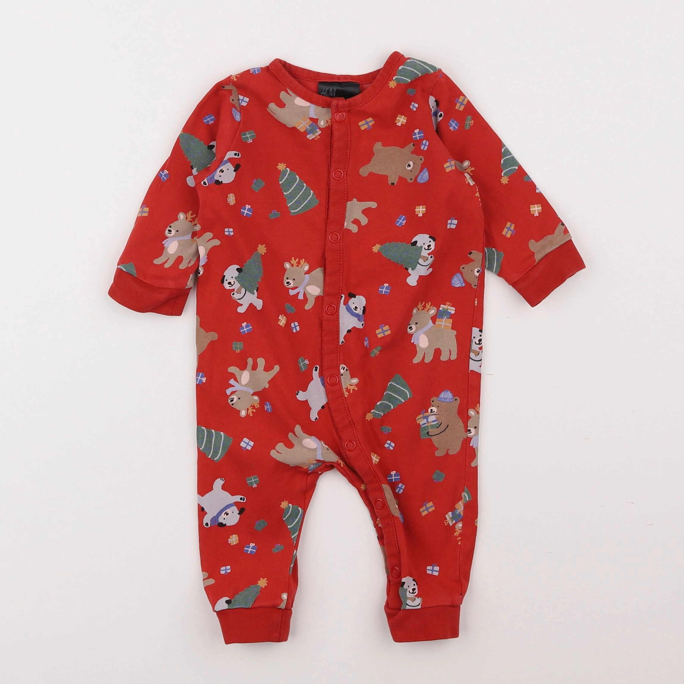 H&M - pyjama coton rouge - 2/4 ans