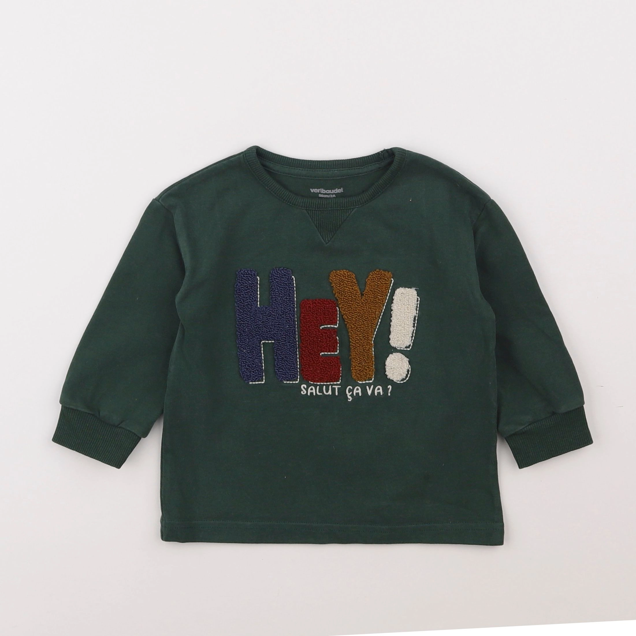 Vertbaudet - sweat vert - 2 ans