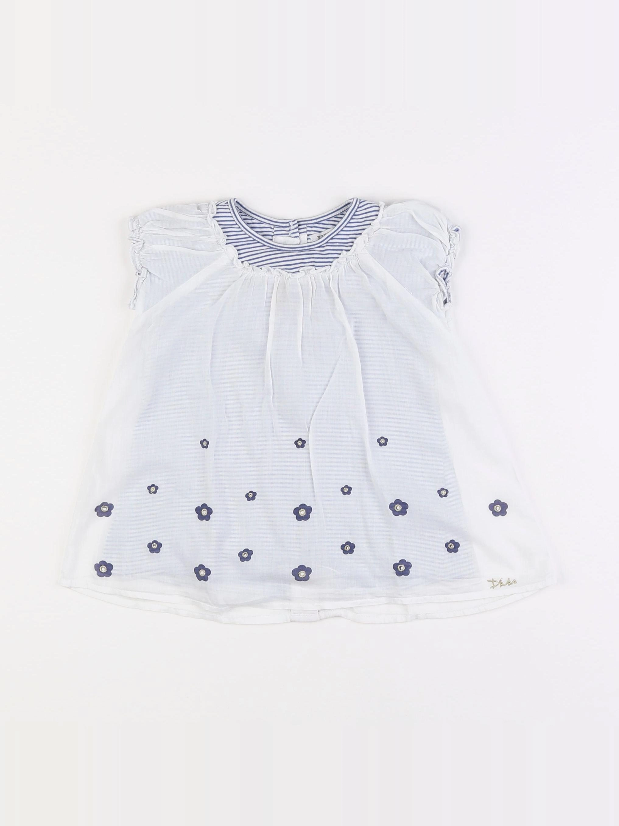 IKKS - robe blanc, bleu - 9 mois