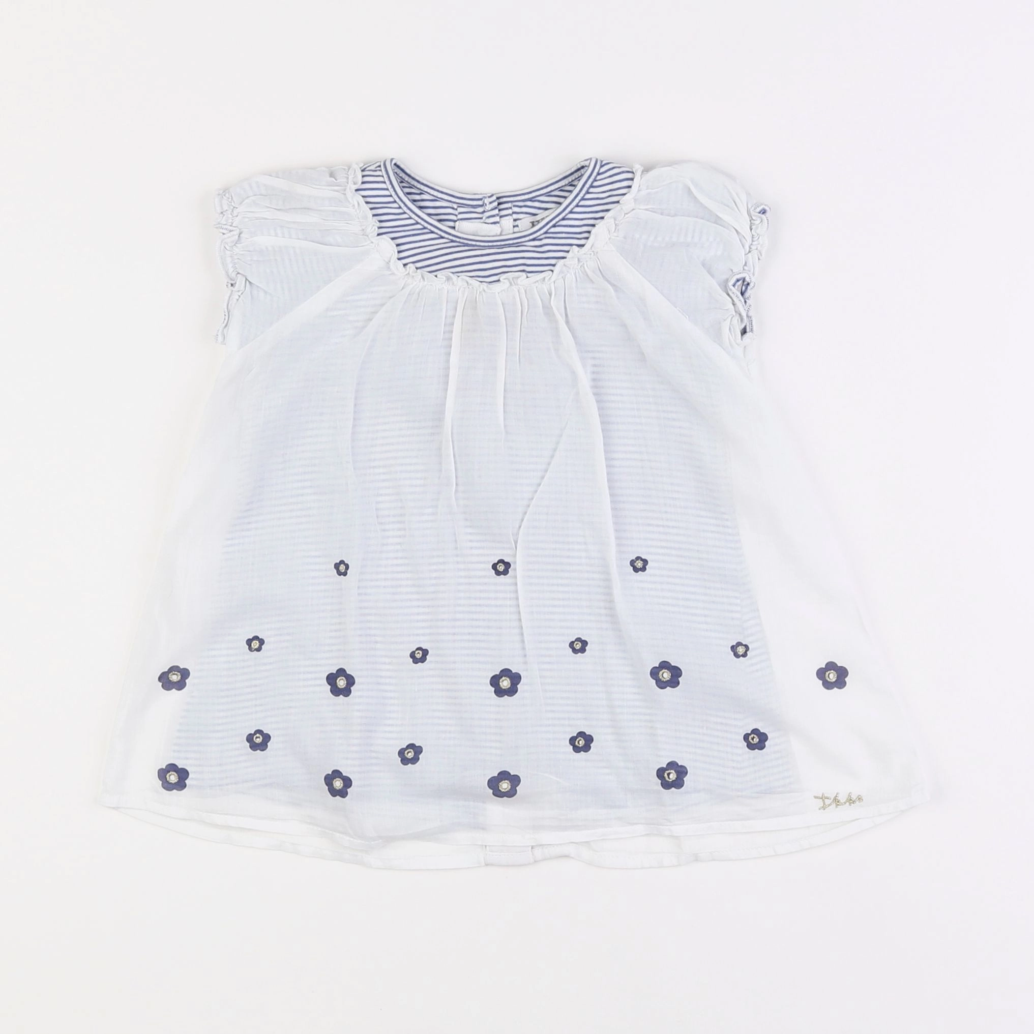 IKKS - robe blanc, bleu - 9 mois