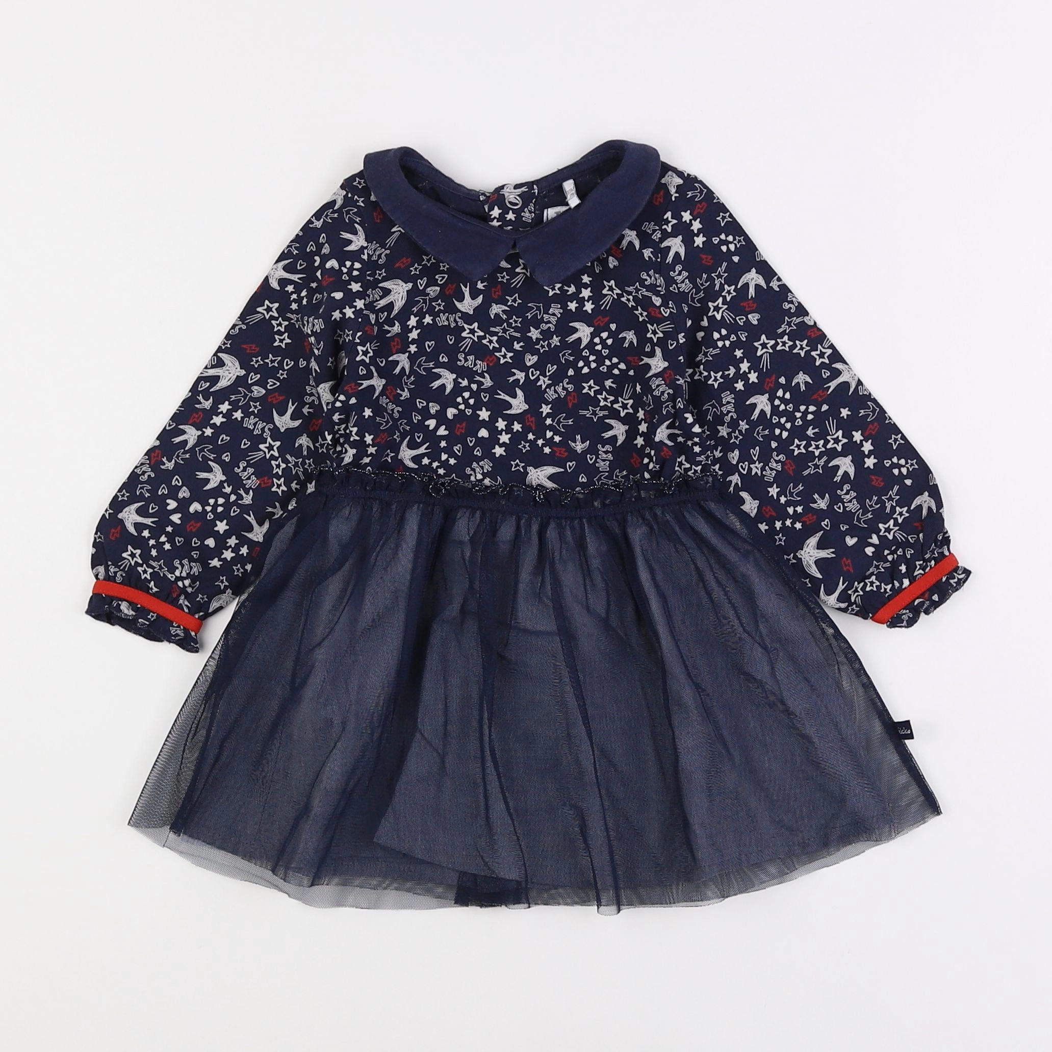 IKKS - robe bleu - 12 mois