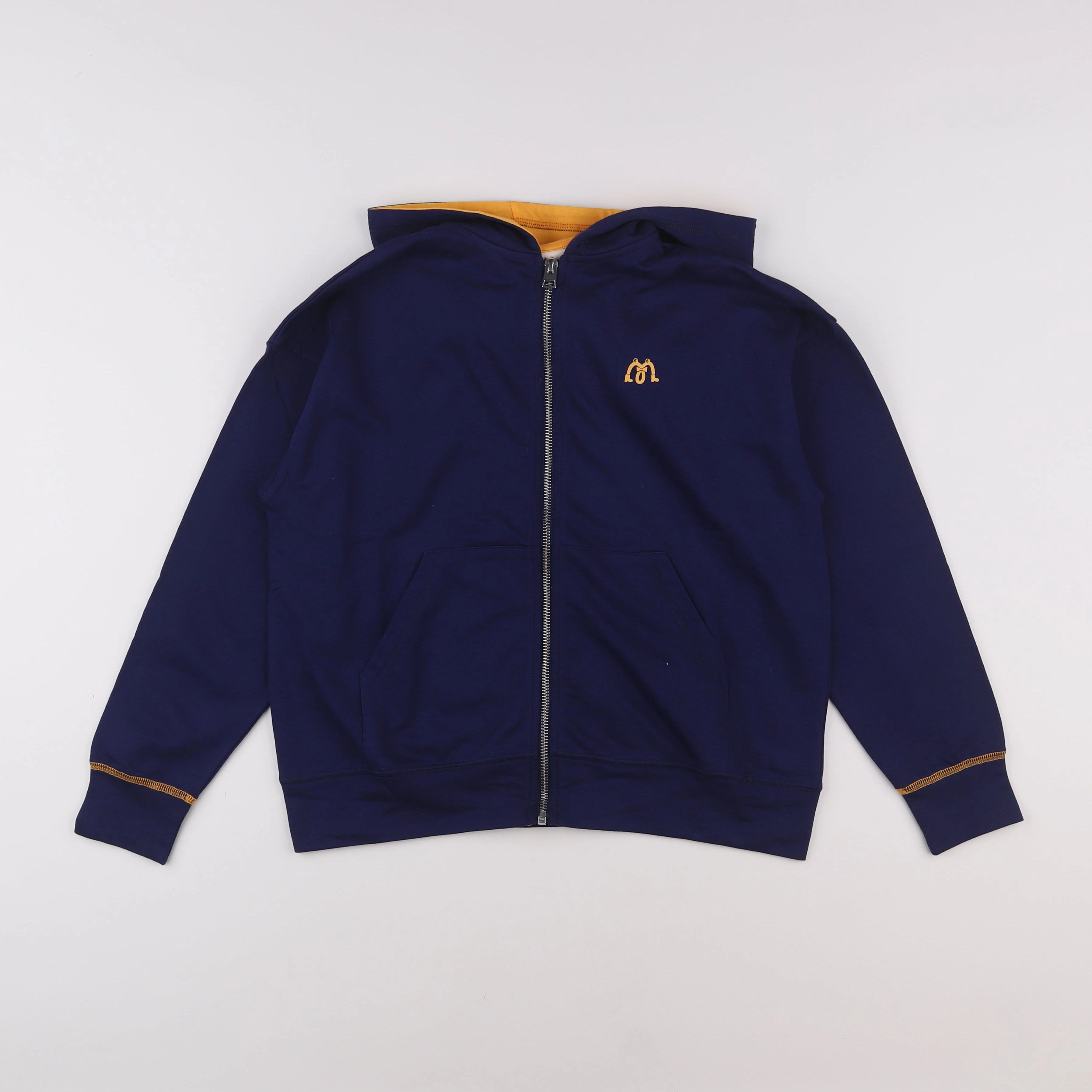 Les Marsiens - Sweat capuche zip bleu - 10 ans