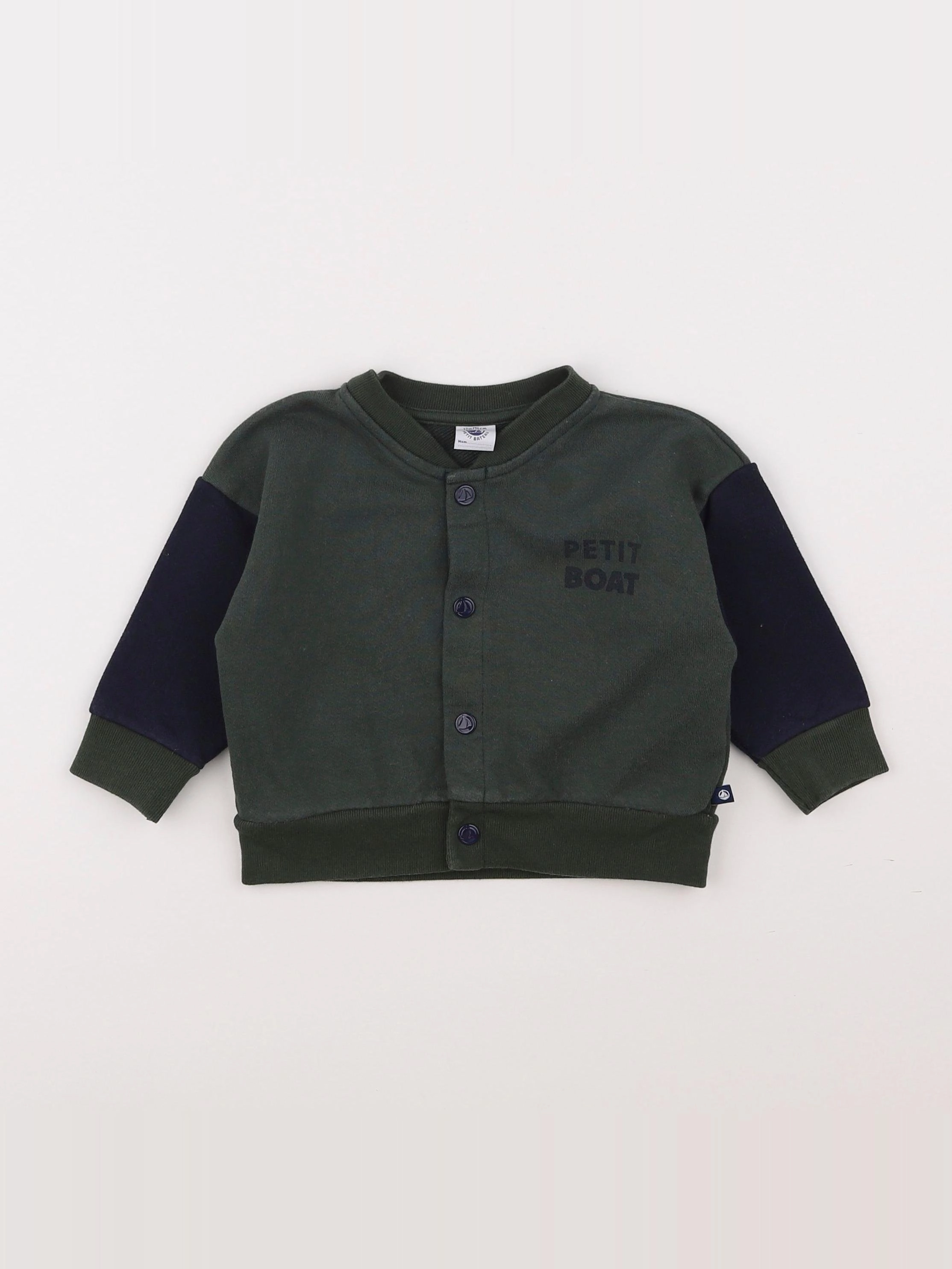 Petit Bateau - sweat vert - 12 mois