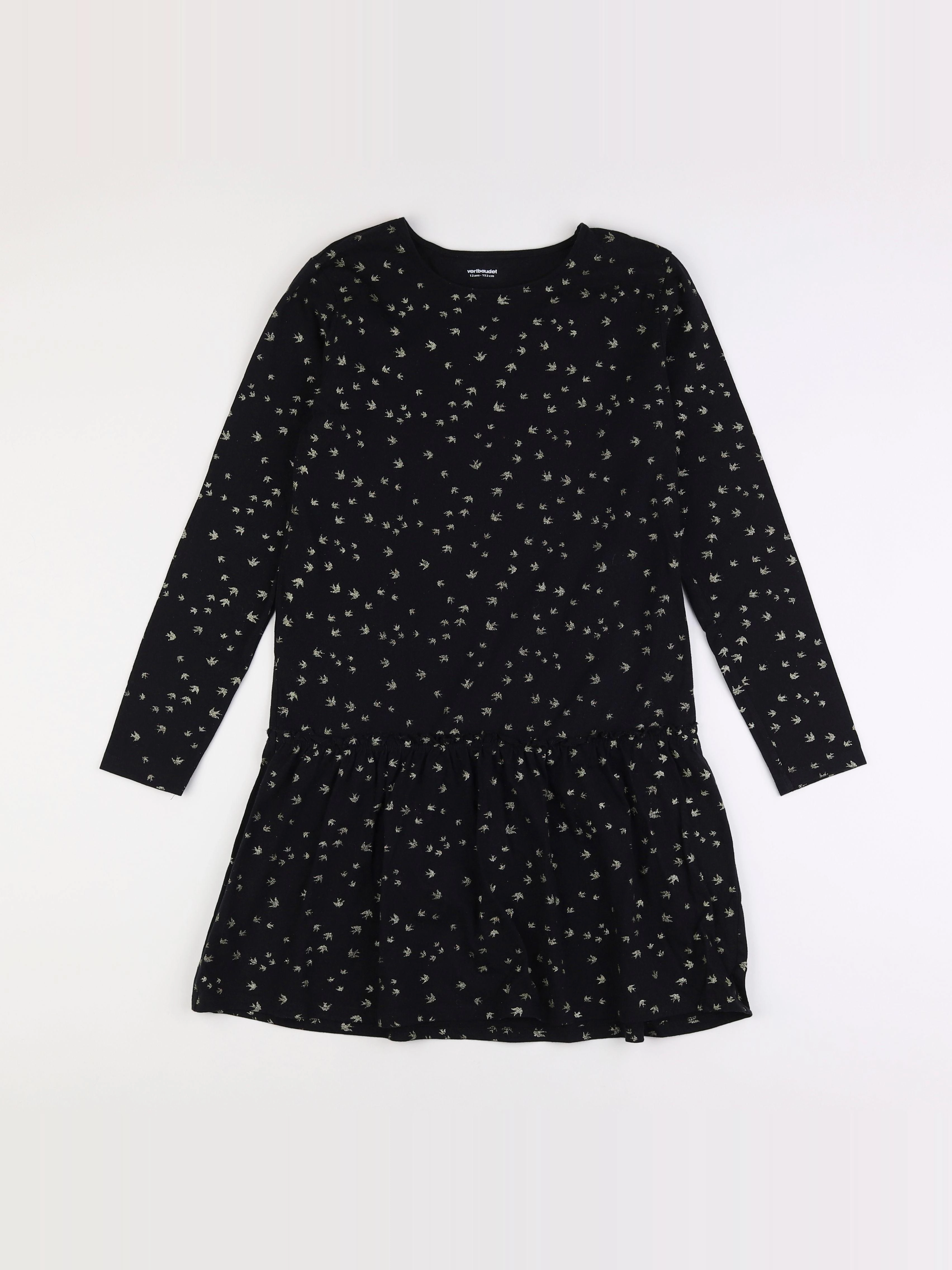 Vertbaudet - robe noir, or - 12 ans