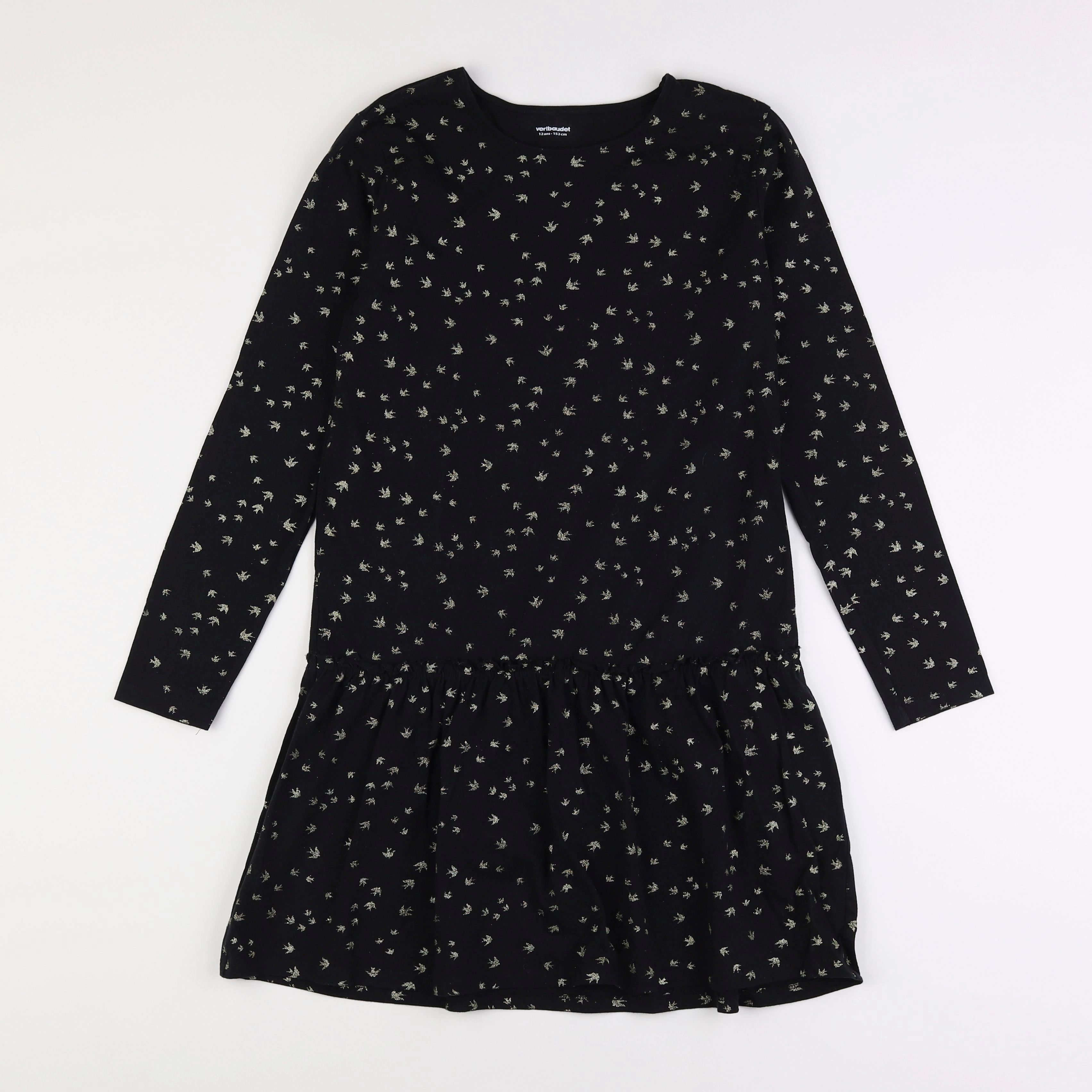 Vertbaudet - robe noir, or - 12 ans