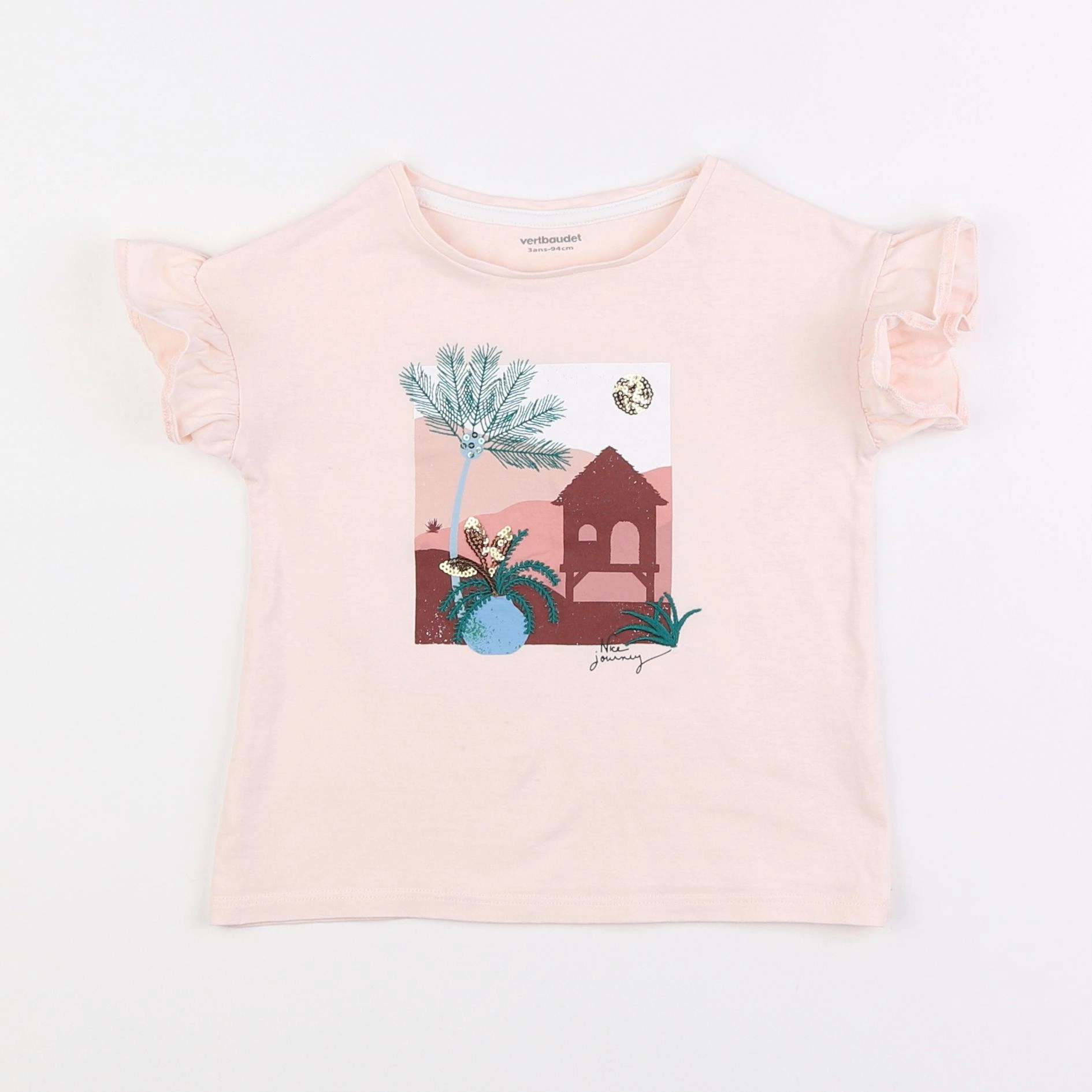 Vertbaudet - tee-shirt rose - 3 ans