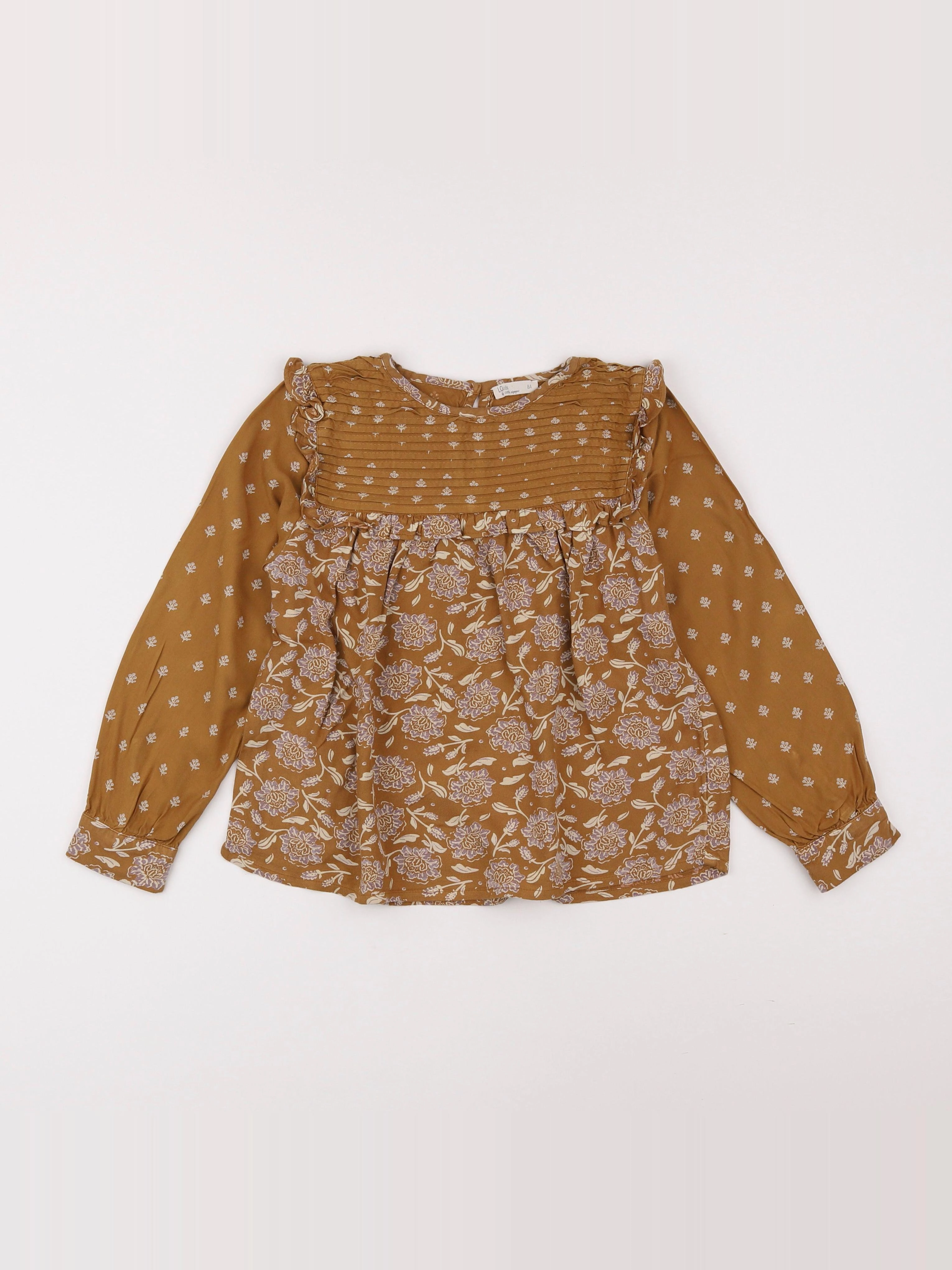Little Cigogne - blouse marron - 8 ans