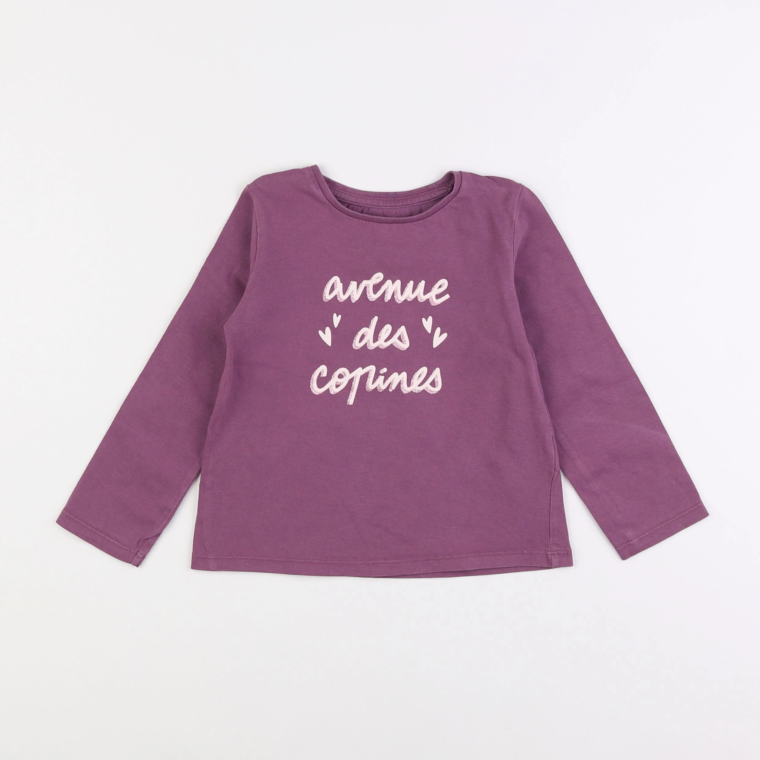 Vertbaudet - tee-shirt violet - 4 ans