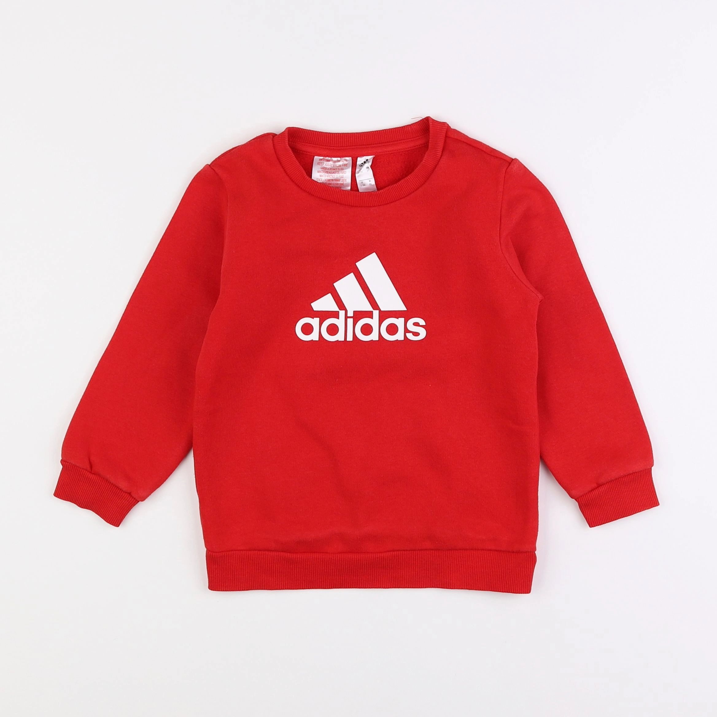 Adidas - sweat rouge - 2/3 ans