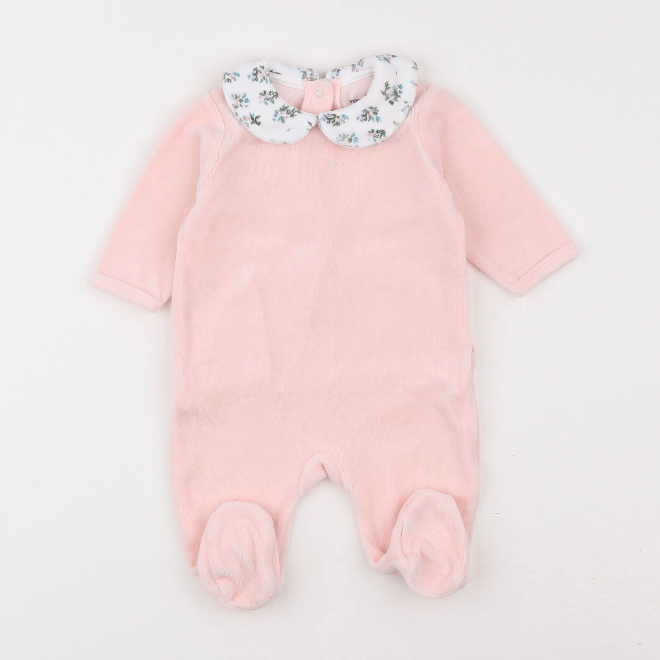 Vertbaudet - pyjama velours rose - 3 mois