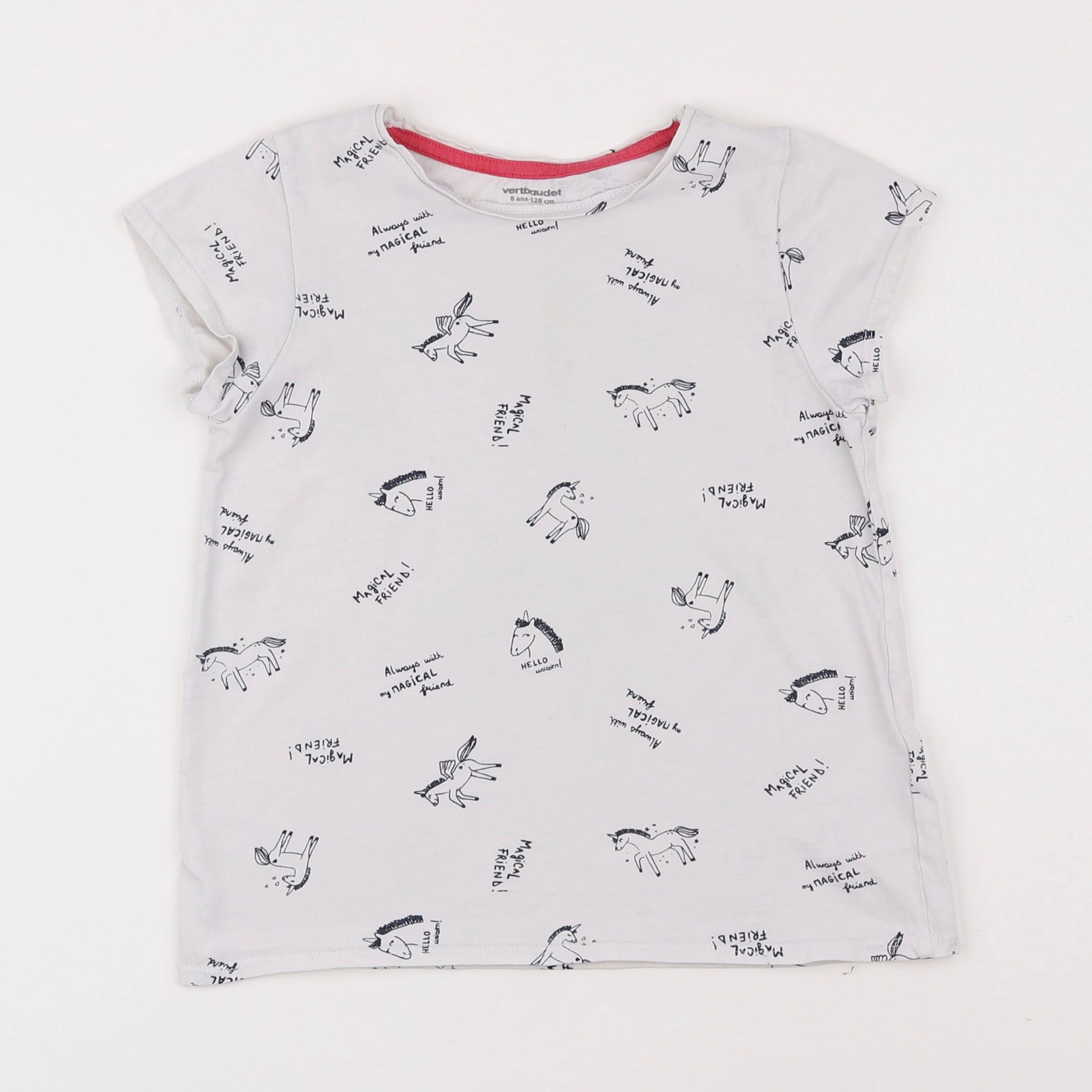 Vertbaudet - tee-shirt blanc - 8 ans