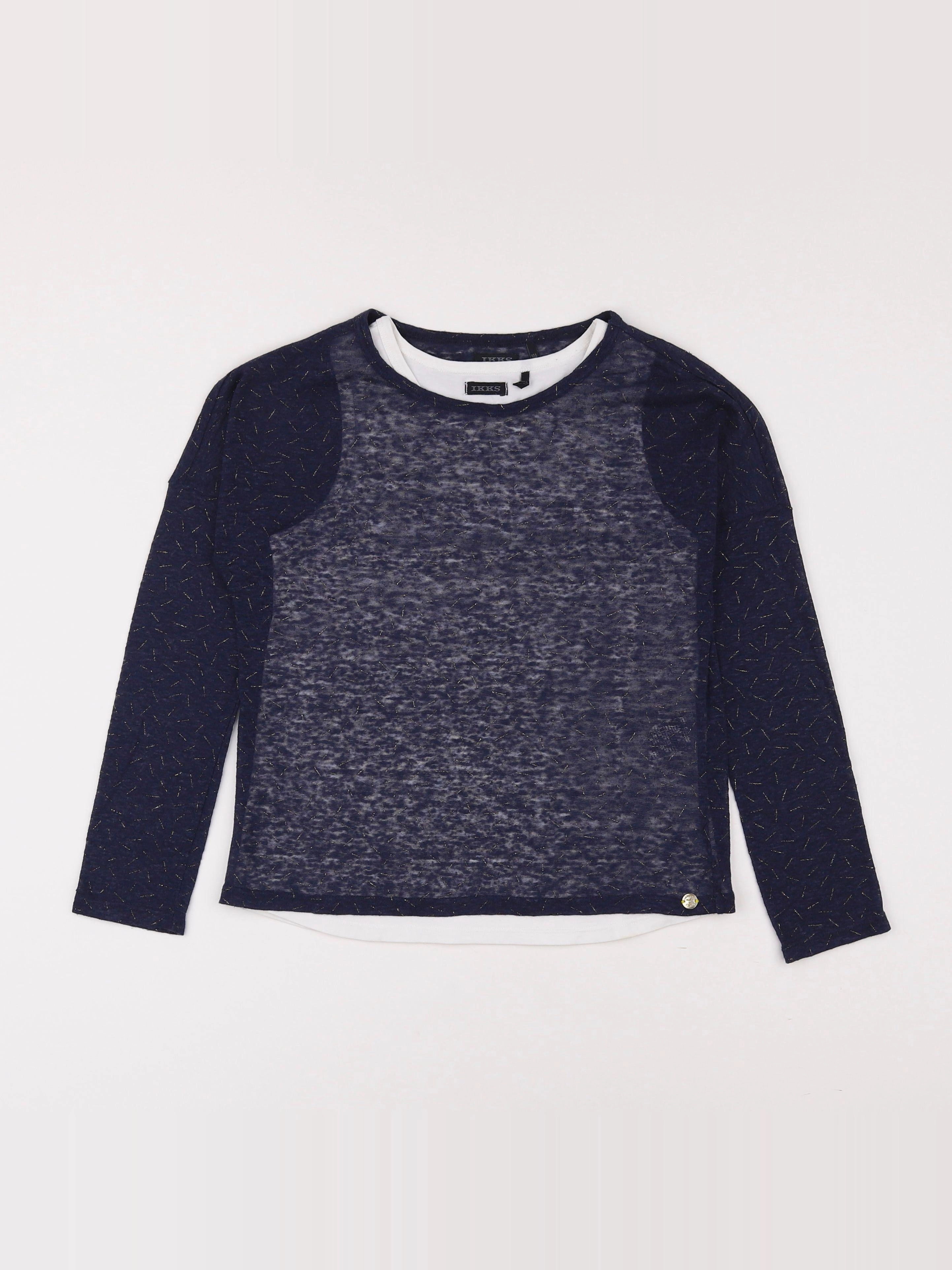 IKKS - tee-shirt bleu, blanc - 10 ans