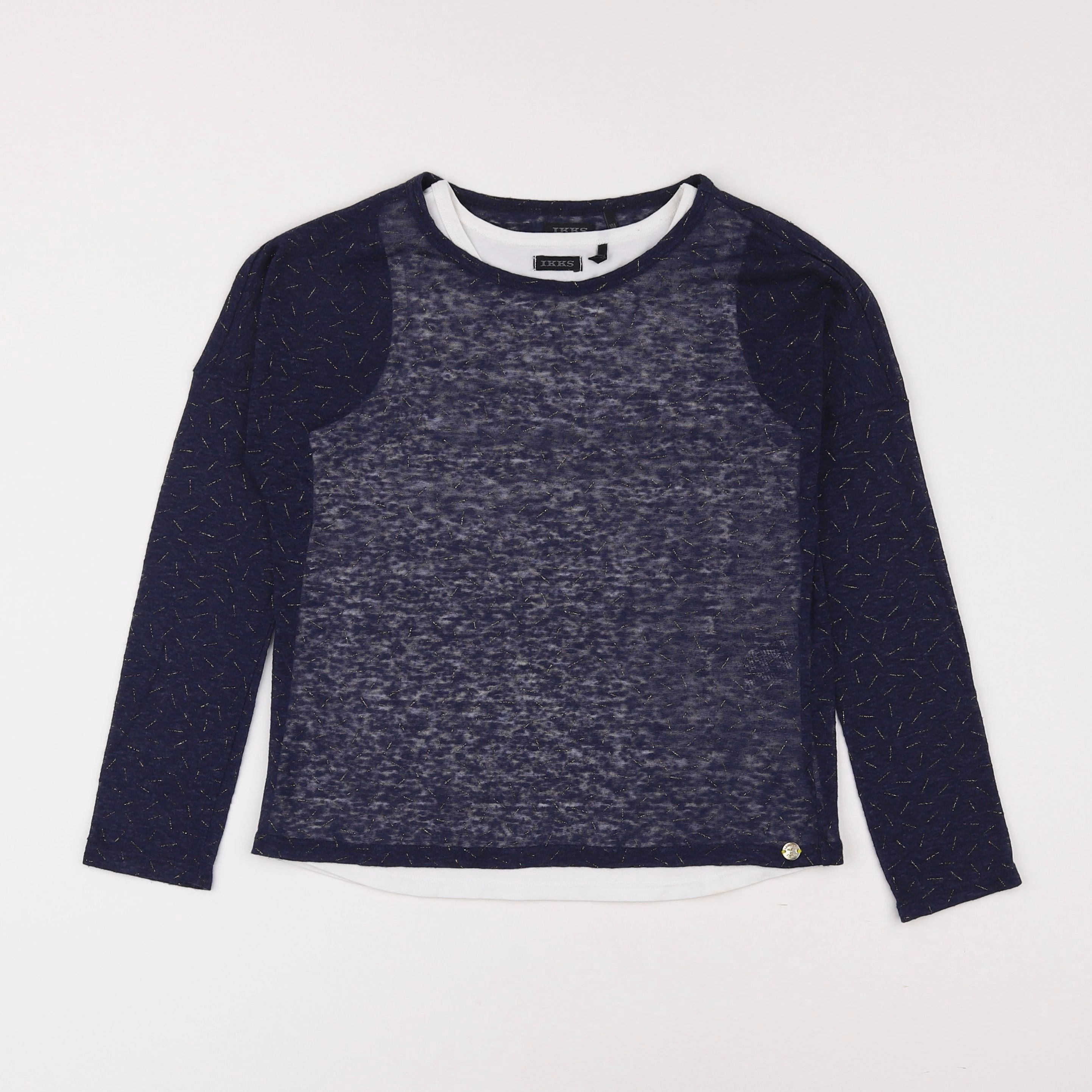 IKKS - tee-shirt bleu, blanc - 10 ans