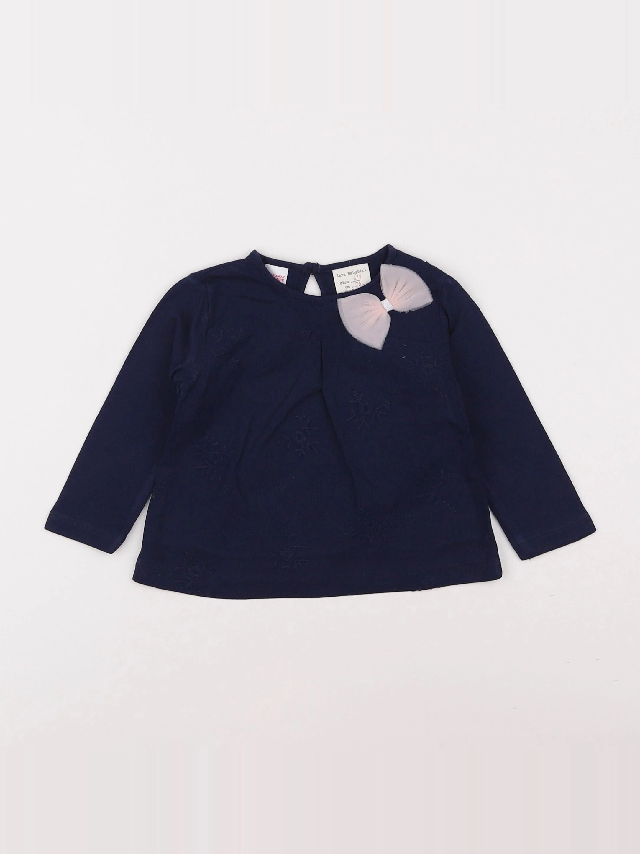 Zara - tee-shirt bleu - 6/9 mois