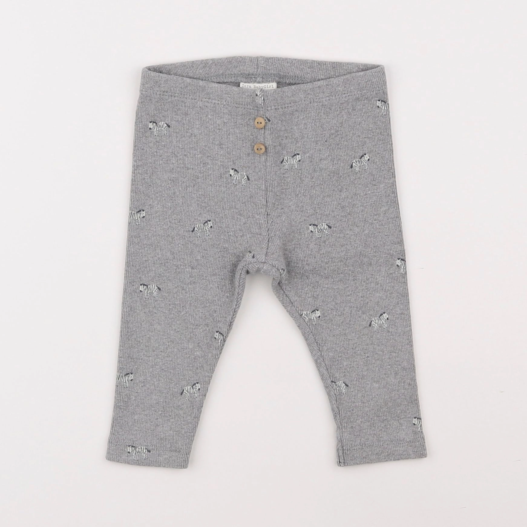 Zara - legging gris - 6/9 mois